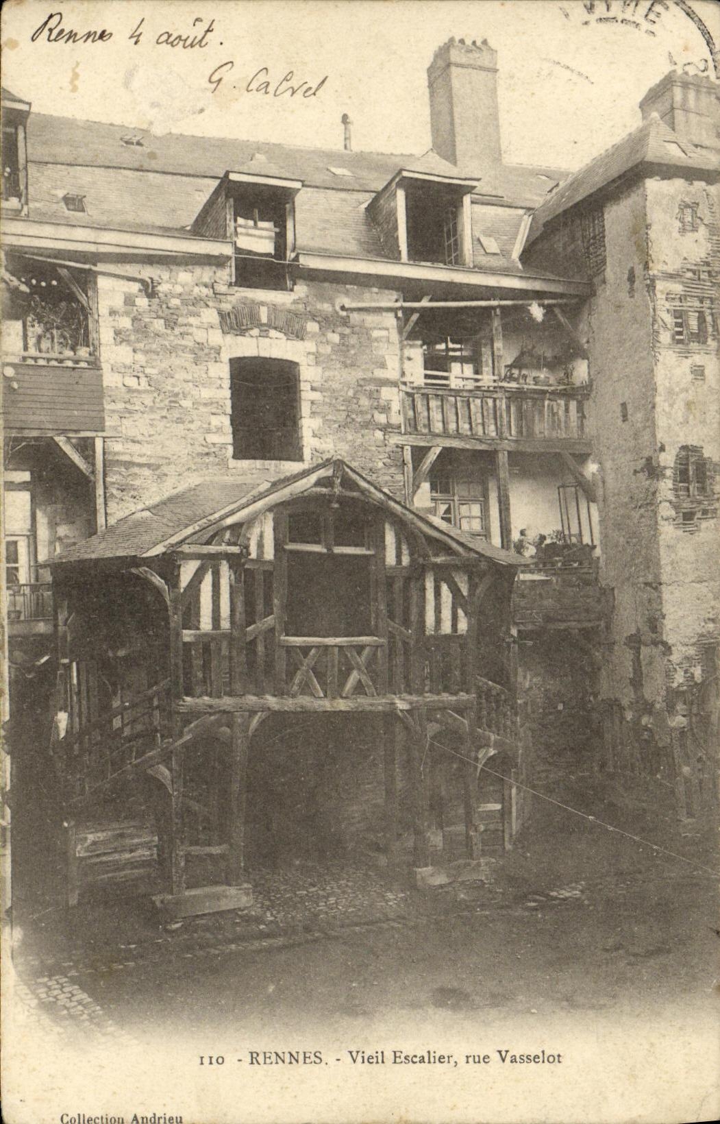 CPA Rennes Vieil Escalier Rue Vasselot