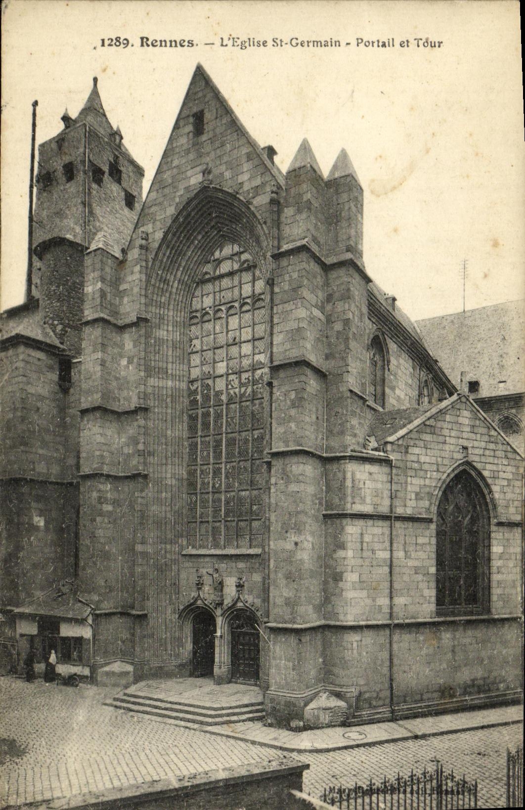 VINTAGE POSTCARD Rennes L Church German St Gate and Turn