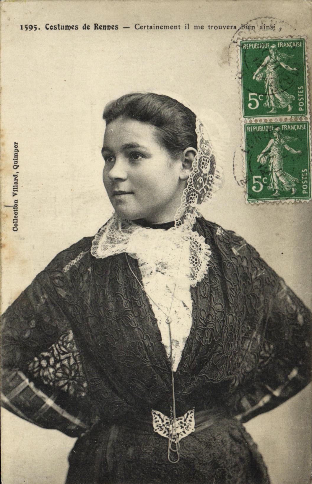 CPA Rennes Costume Folklore Coiffe