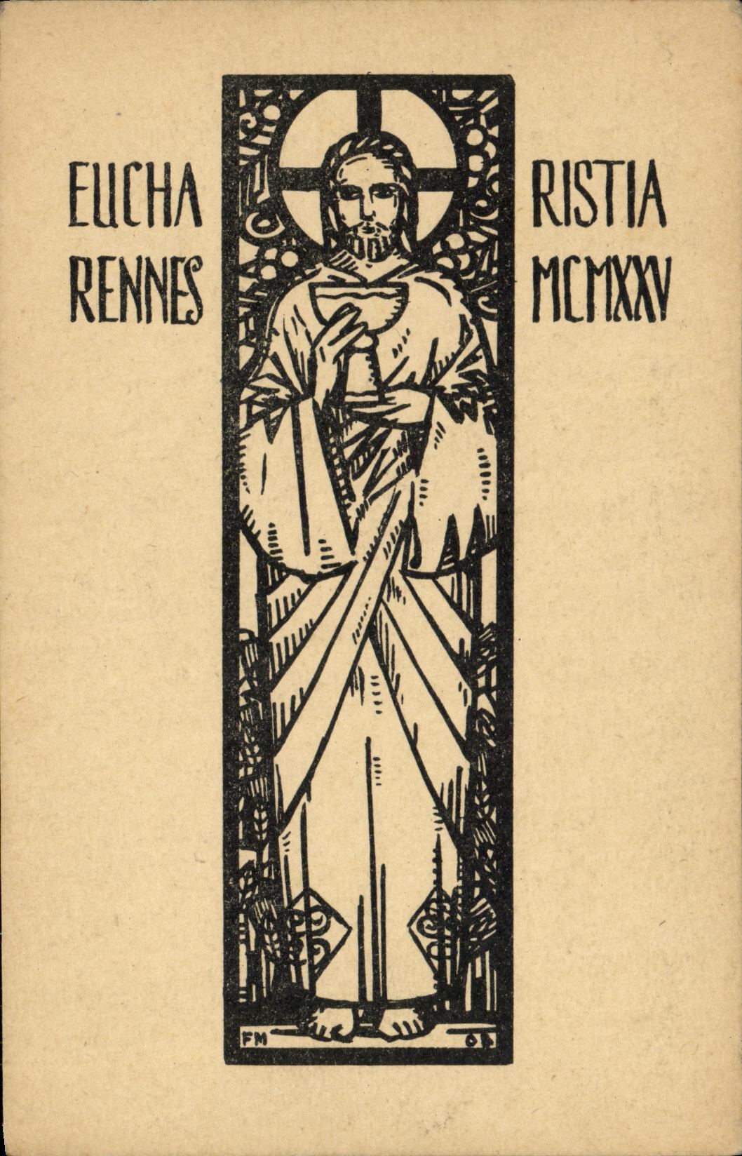 VINTAGE POSTCARD Rennes L Church St Saver