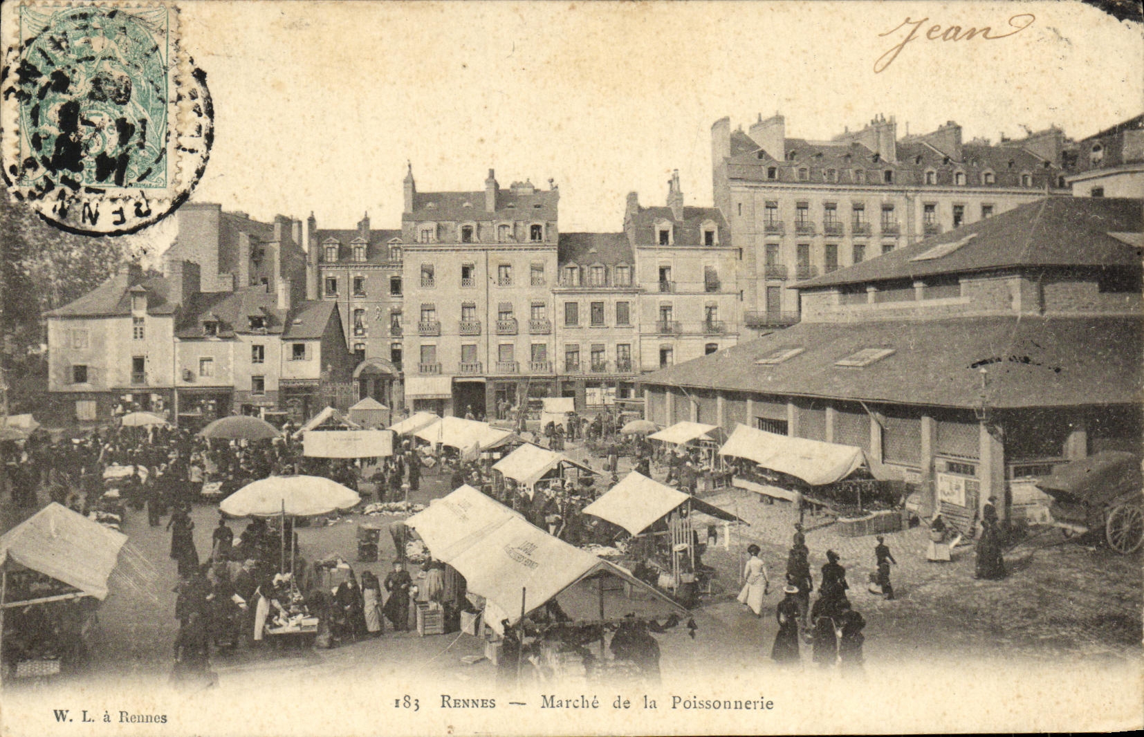 CPA Rennes Marche de la Poissonnerie TOP