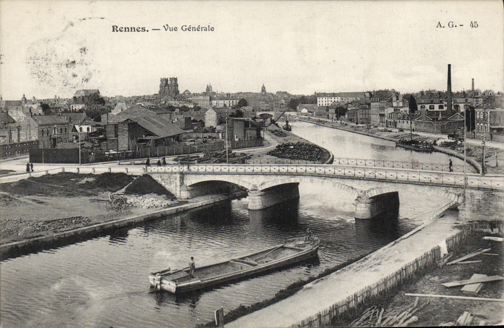 VINTAGE POSTCARD Rennes Vure General