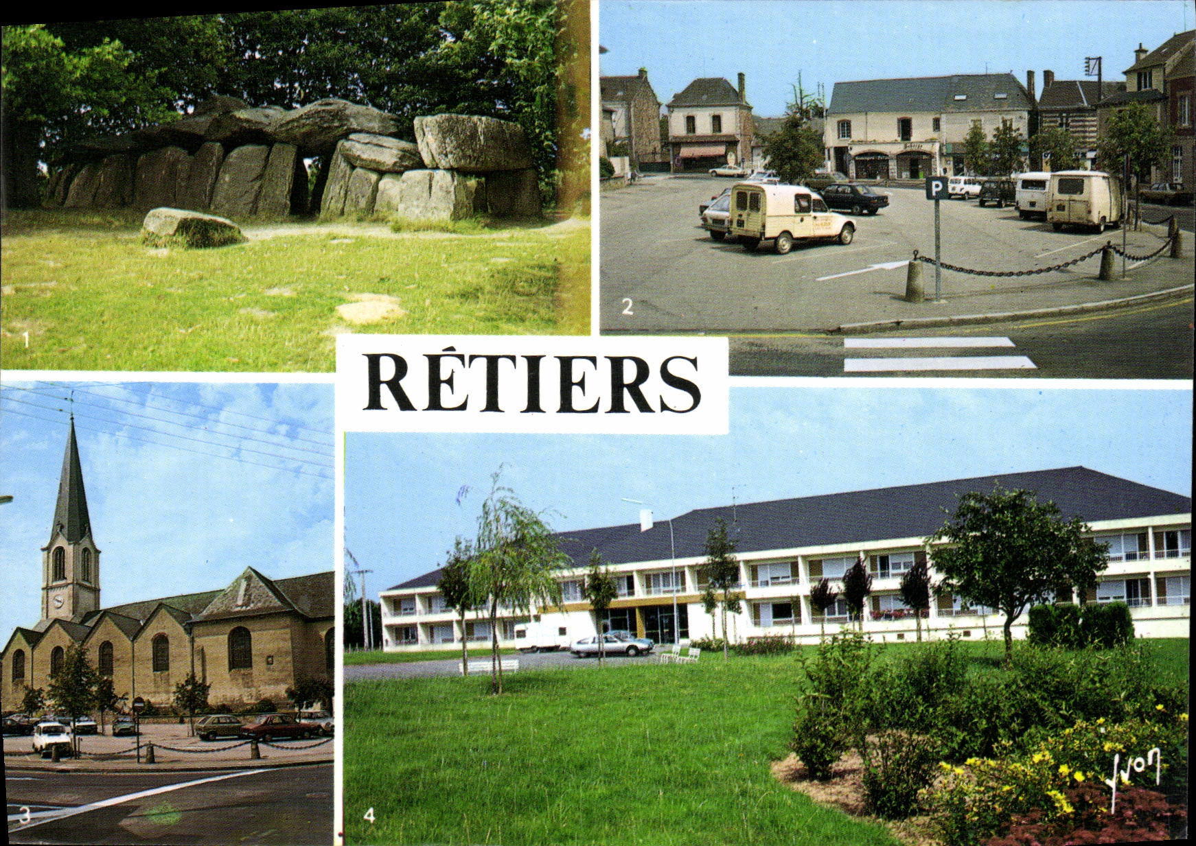 CPM Retiers La Roche au Fees La place L eglise Foyer des personnes agees