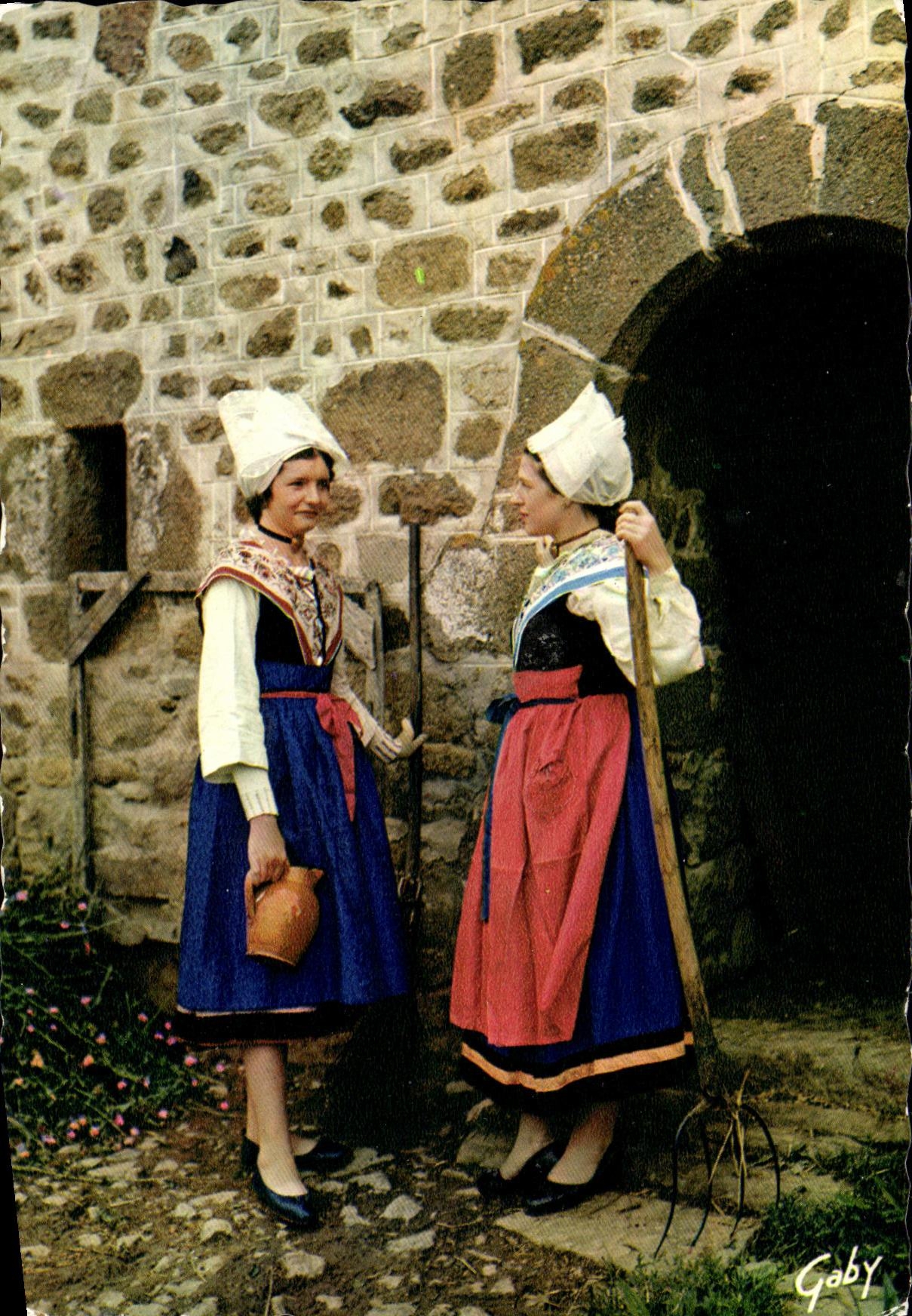 POSTAL MODERNA folklore de Bretana del traje de Francia