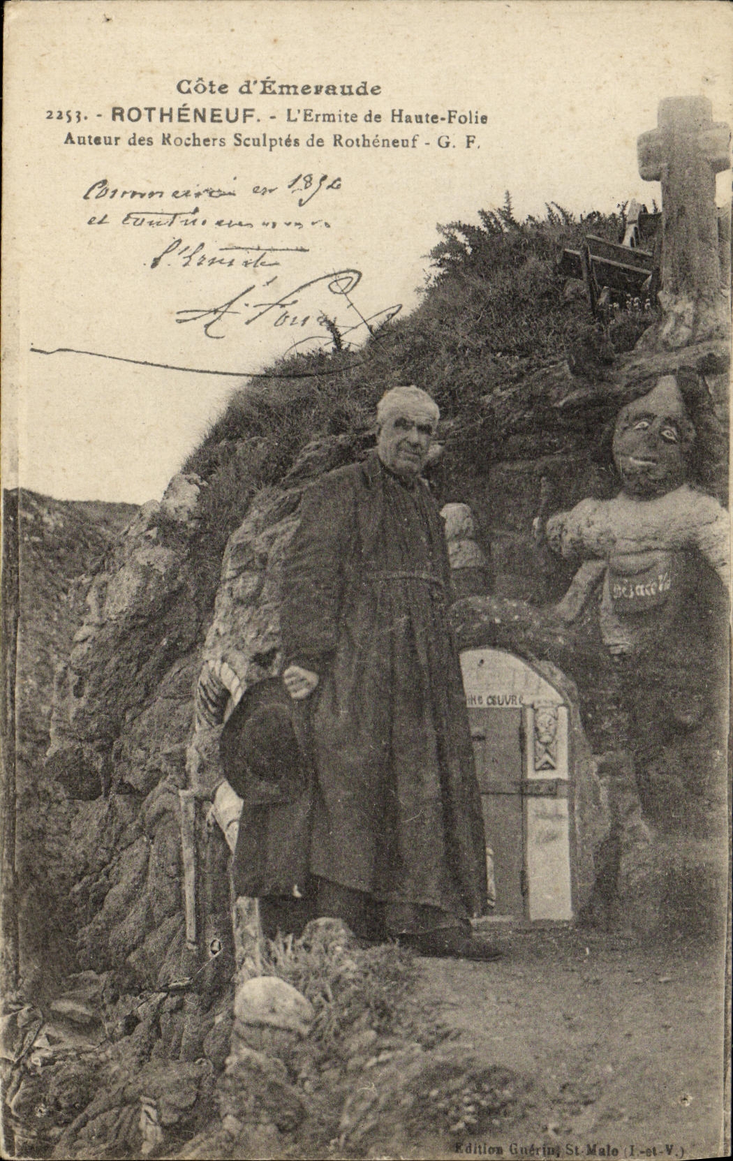 VINTAGE POSTCARD Rotheneuf L Hermit of High Madness