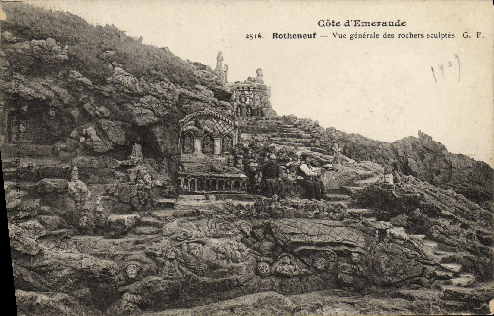 CPA Rotheneuf Vue Generale des Rochers Sculptes