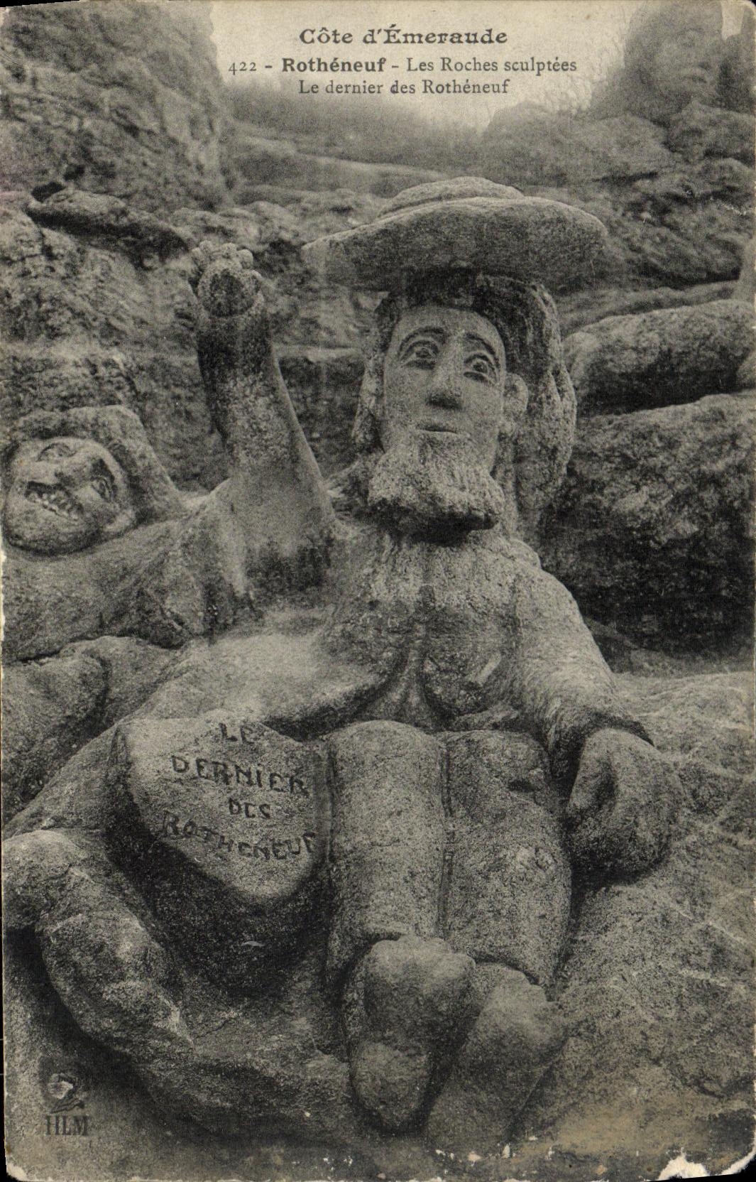 VINTAGE POSTCARD Rotheneuf the Rocks Carve the last of Rotheneuf