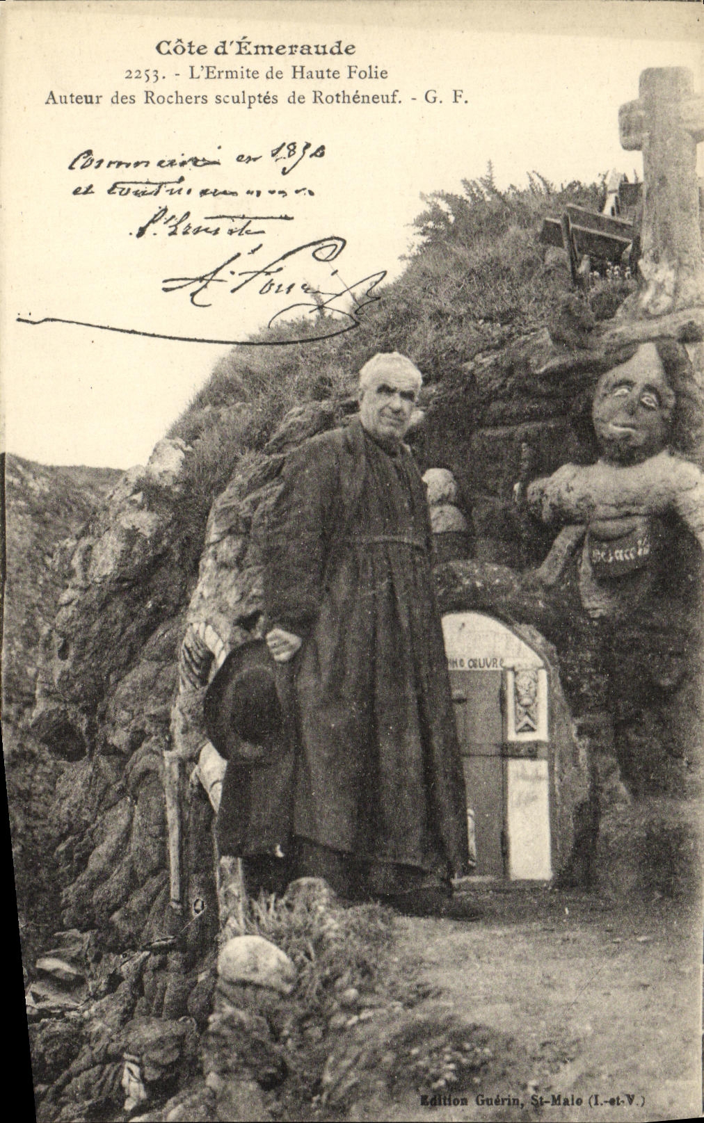 CPA Rotheneuf L Ermite de Haute Folie Auteur des Rochers Sculptes 