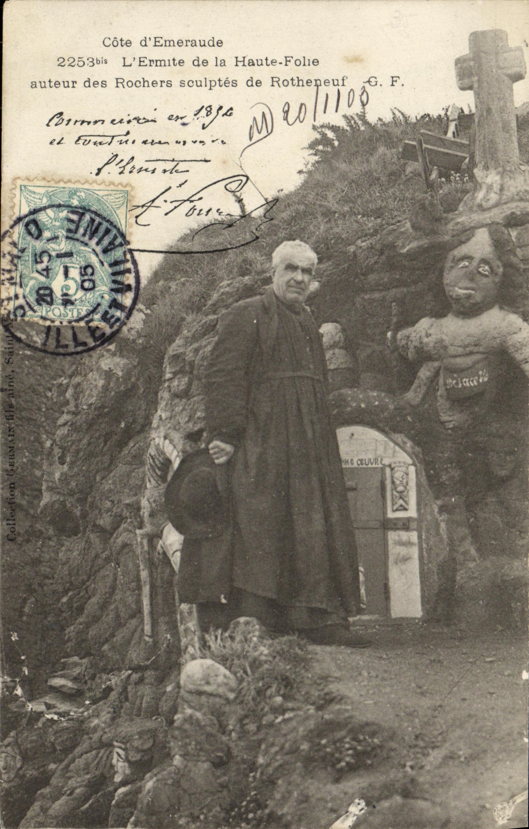 CPA Rotheneuf L Ermite de Haute Folie Auteur des Rochers Sculptes 
