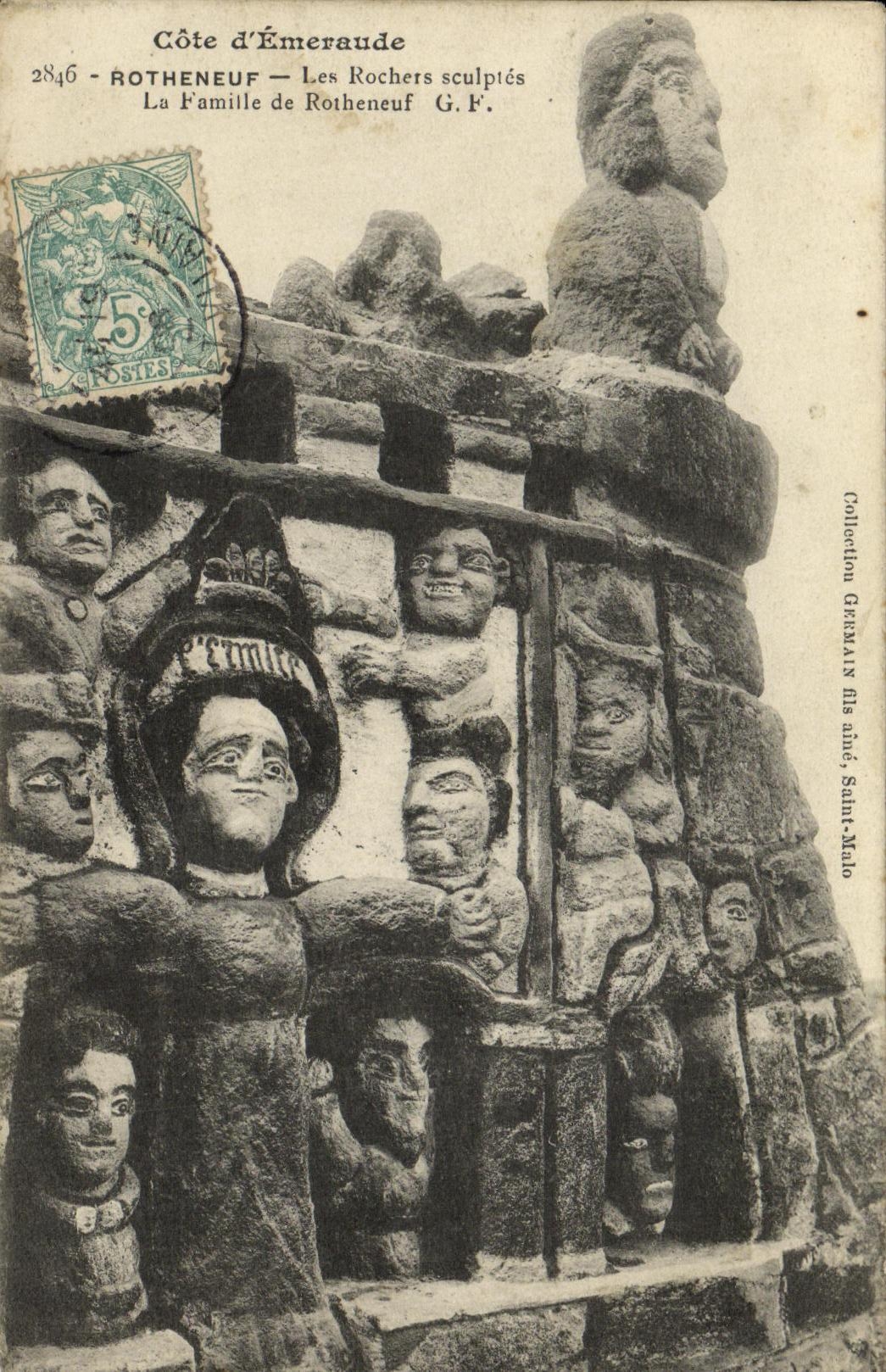 CPA Rotheneuf Les Rochers Sculptes La famille de Rotheneuf 