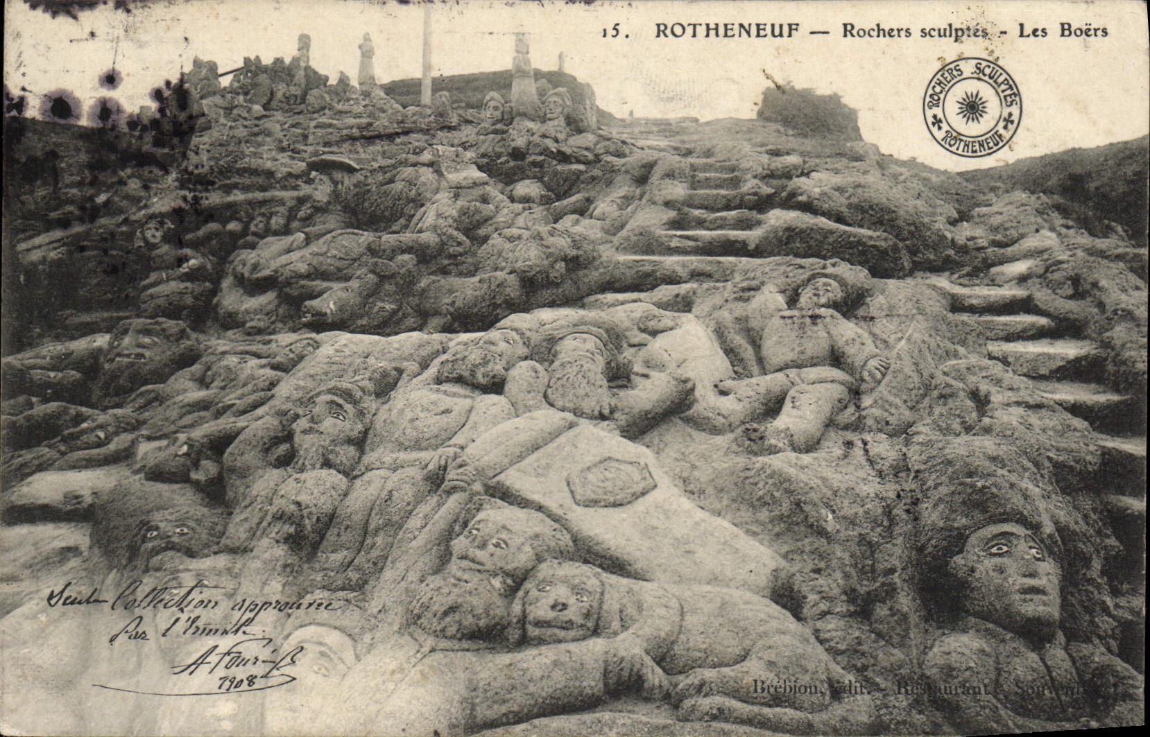 CPA Rotheneuf Rochers Sculptes Les Boers