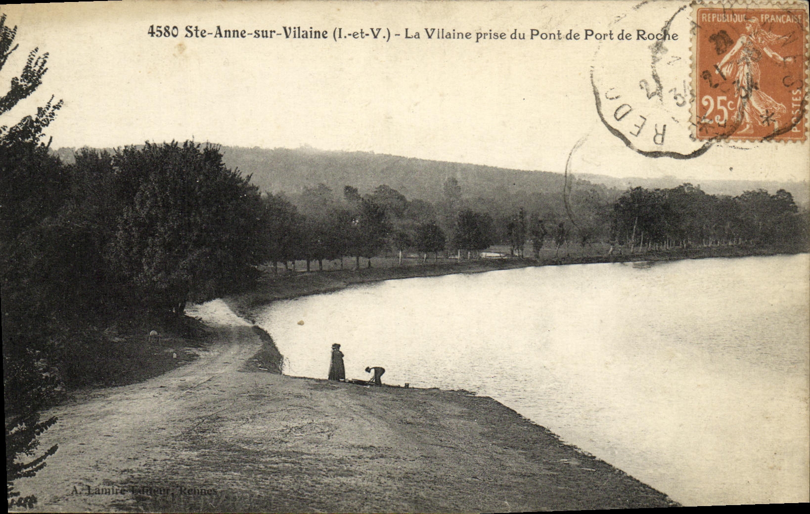 POSTAL co de la VENDIMIA  Anne en Vallaine desagradable tomado de usar del pez gordo de la roca