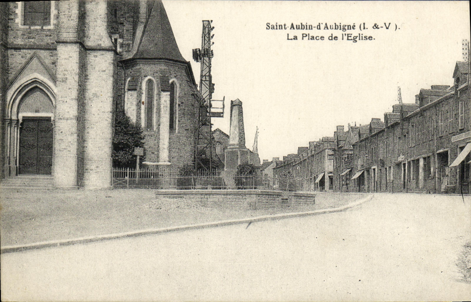 POSTAL Aubin santo D Aubigne de la VENDIMIA el lugar de L iglesia