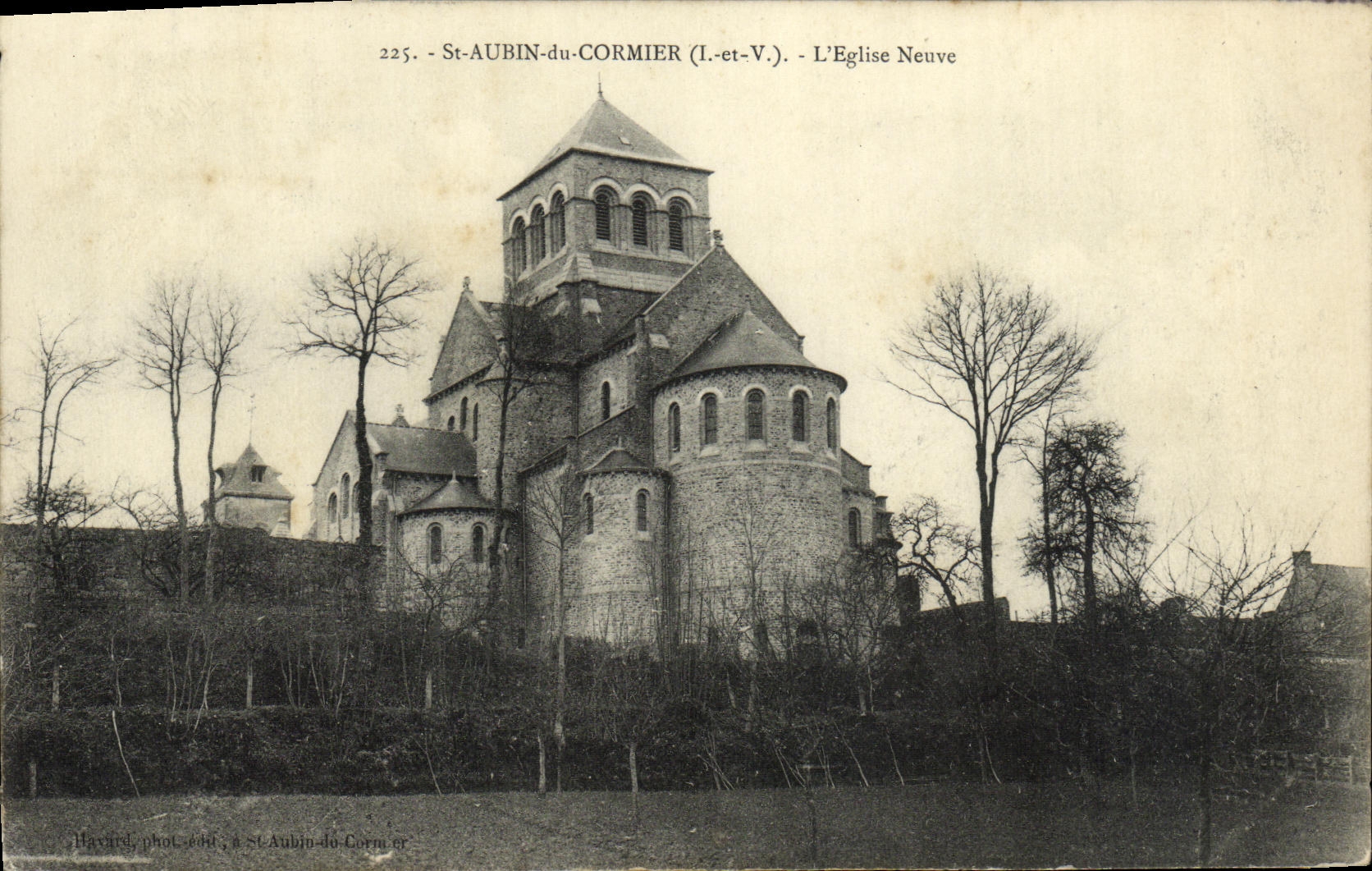 St Aubin de la POSTAL de la VENDIMIA de Cormier L nueva iglesia