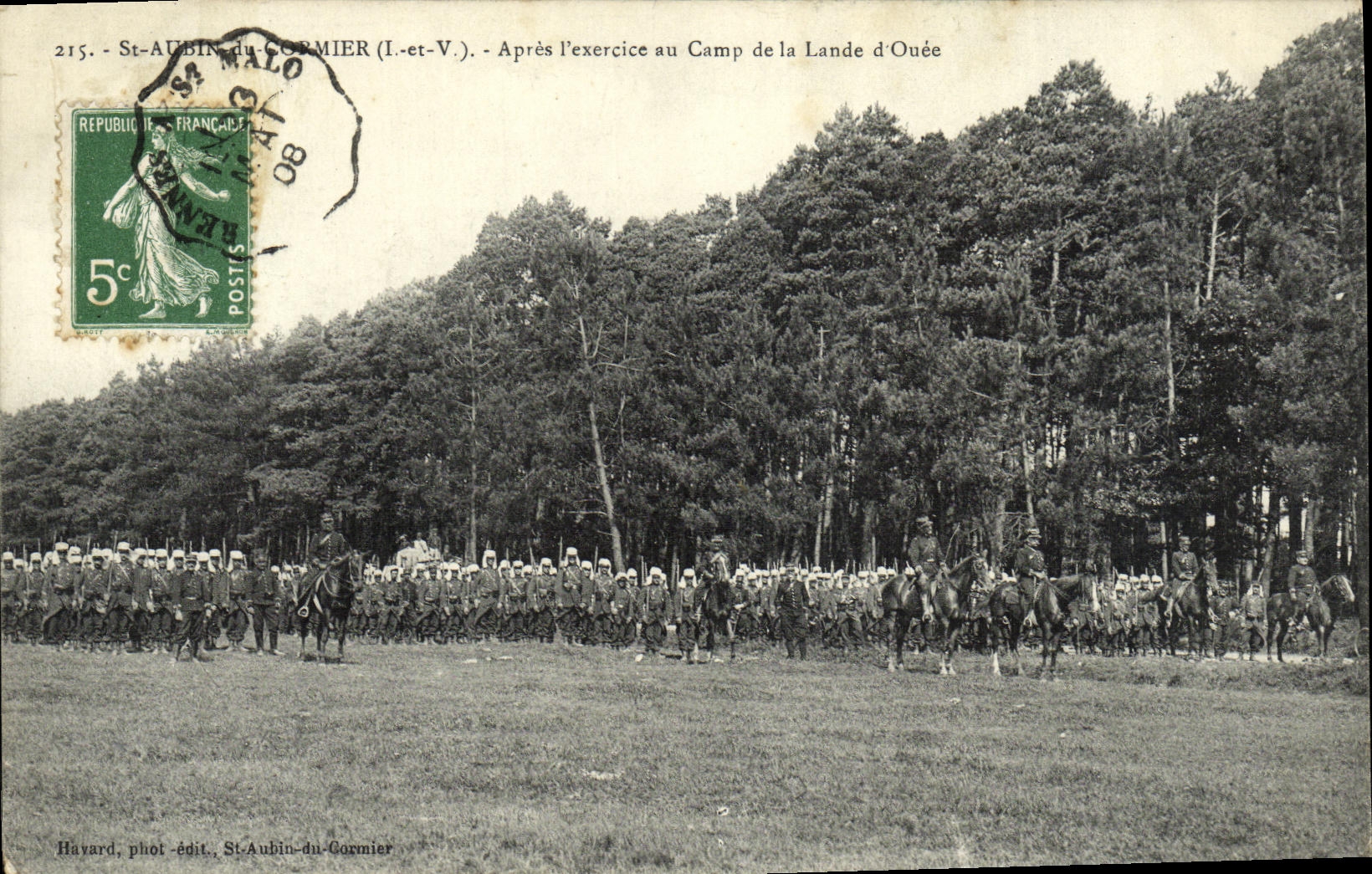 St Aubin de la POSTAL de la VENDIMIA de Cormier despues de L ejercicio con el campo del amarrar D Ouee Militaria