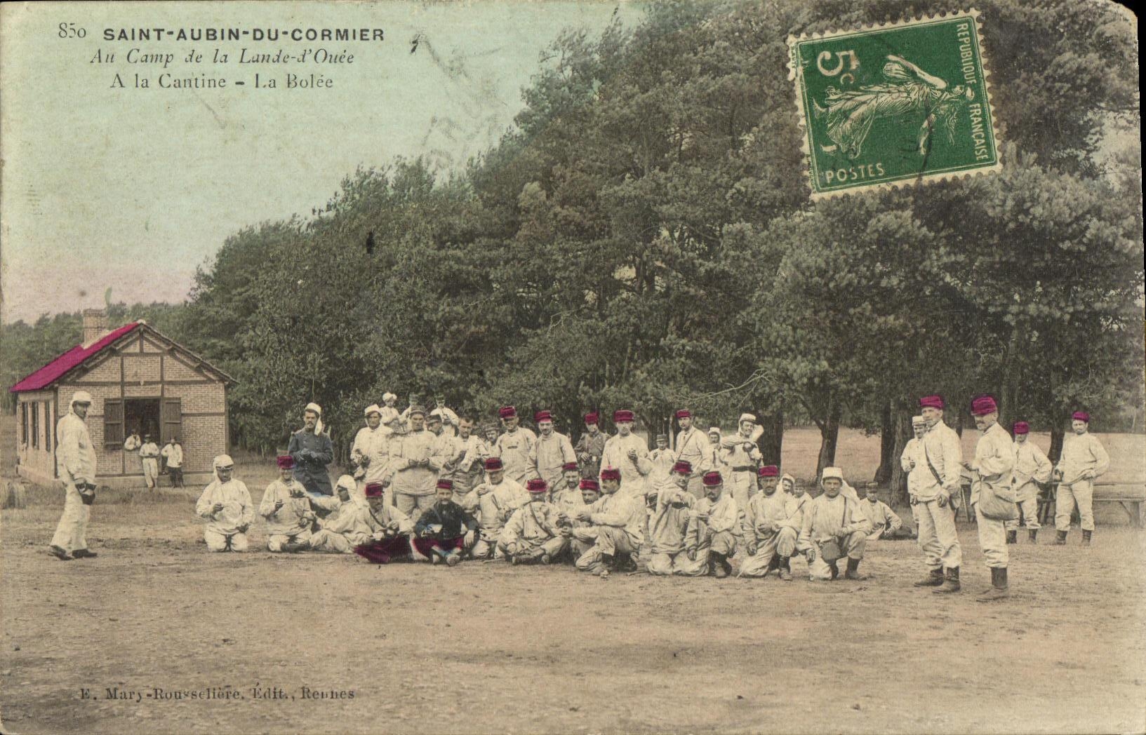 St Aubin de la POSTAL de la VENDIMIA de Cormier al campo del amarrar D Ouee Militaria