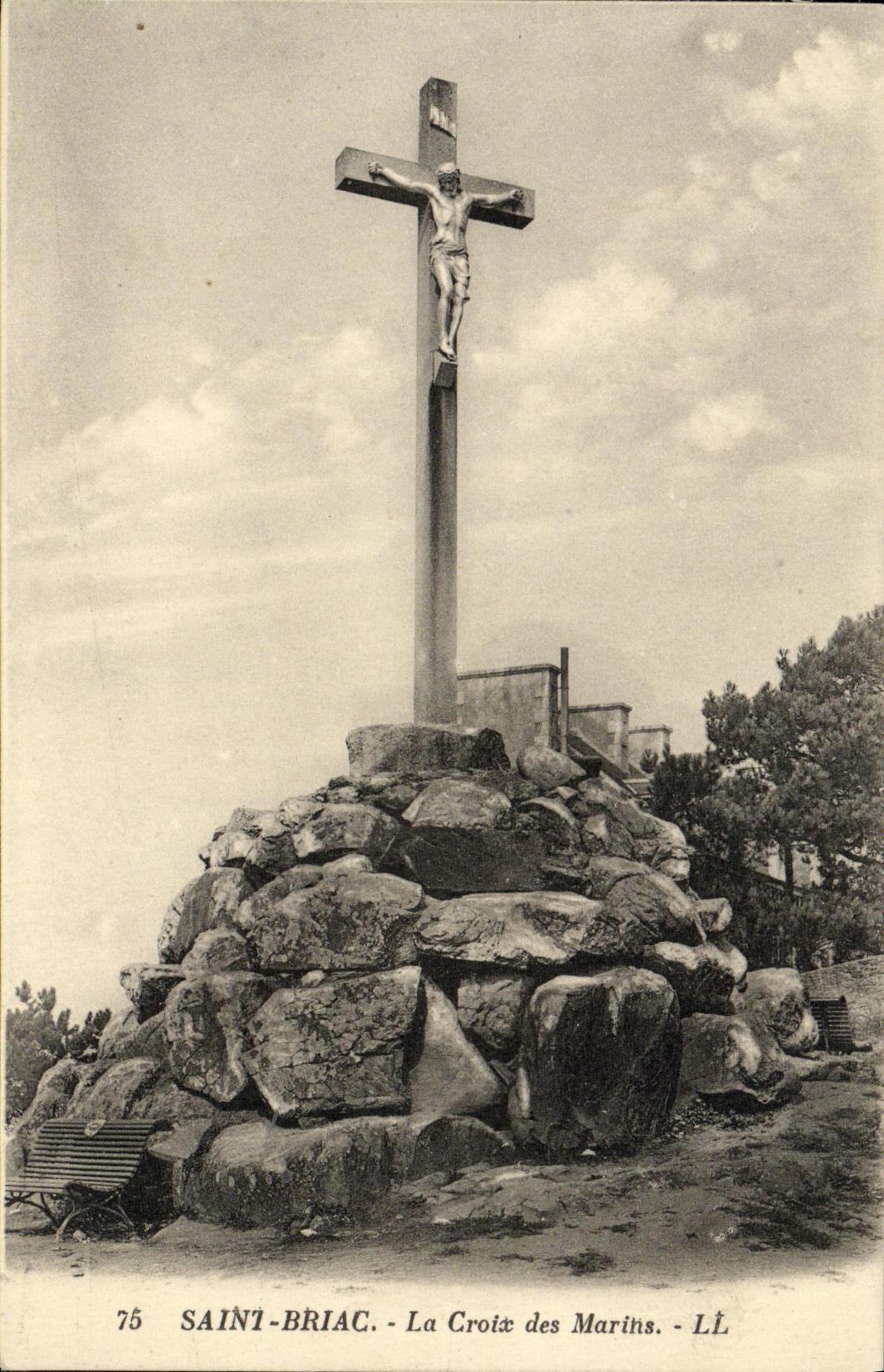 CPA Saint Briac La Croix Des Marins Christ