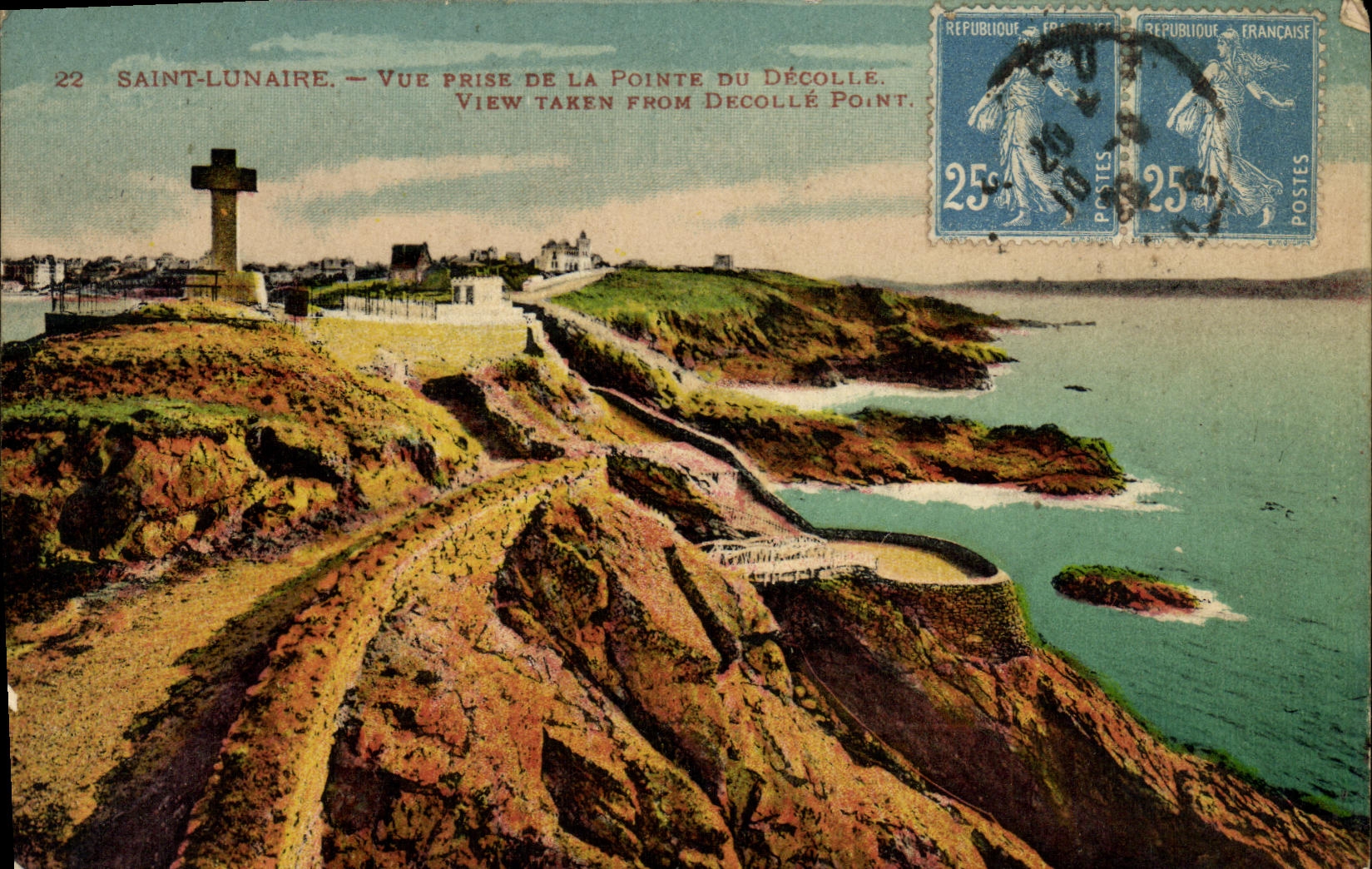 VINTAGE POSTCARD Lunar Saint Seen from of the Point of Takes off