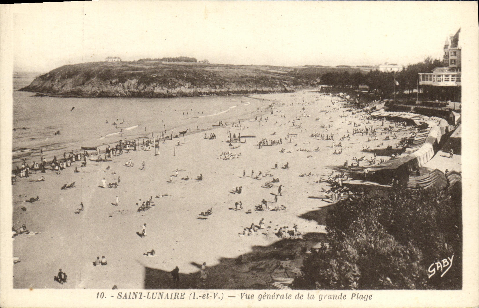 CPA St Lunaire Vue generale de la grande plage