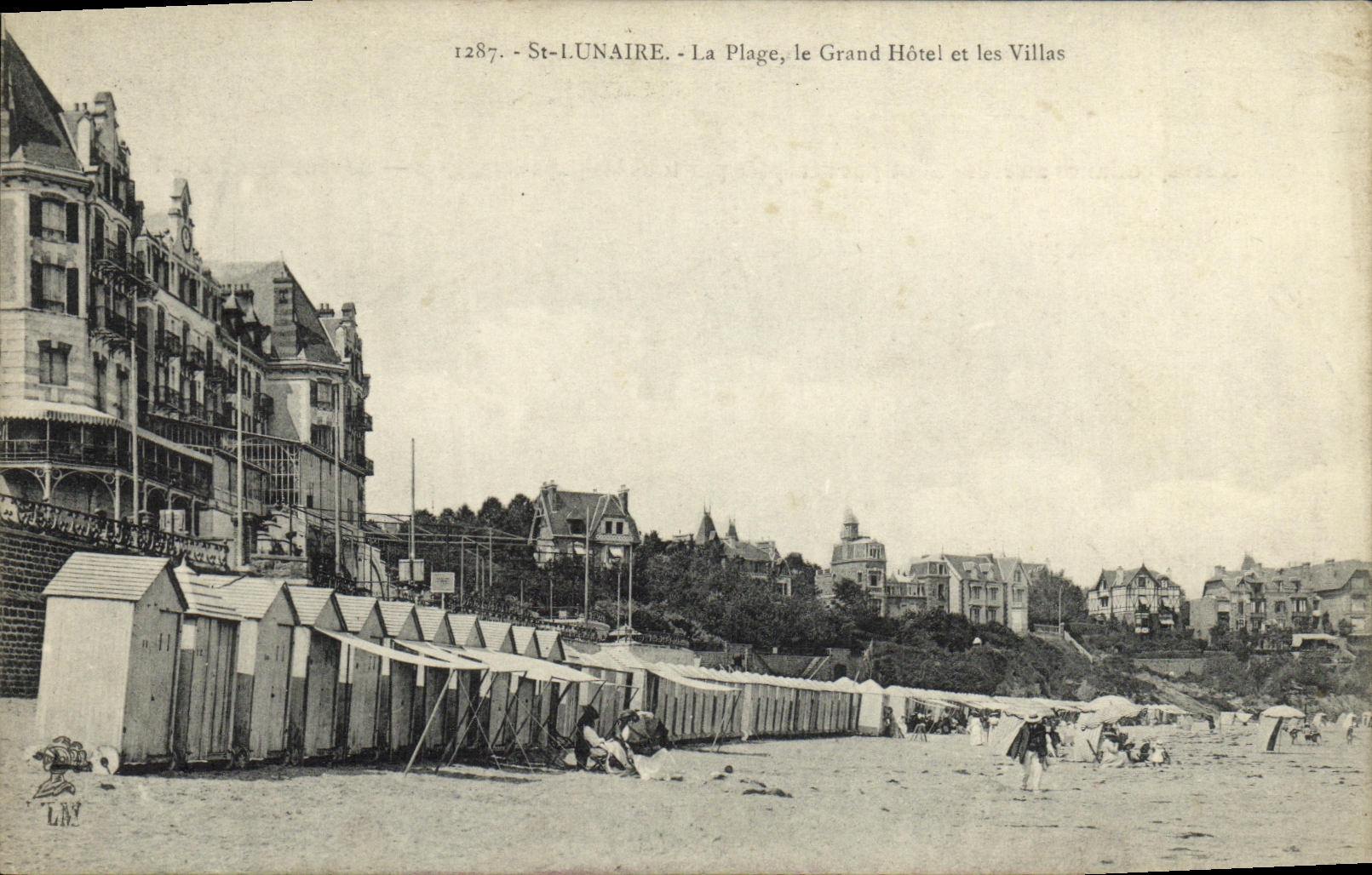 CPA St Lunaire La Plage Le Grand Hotel et les Villas