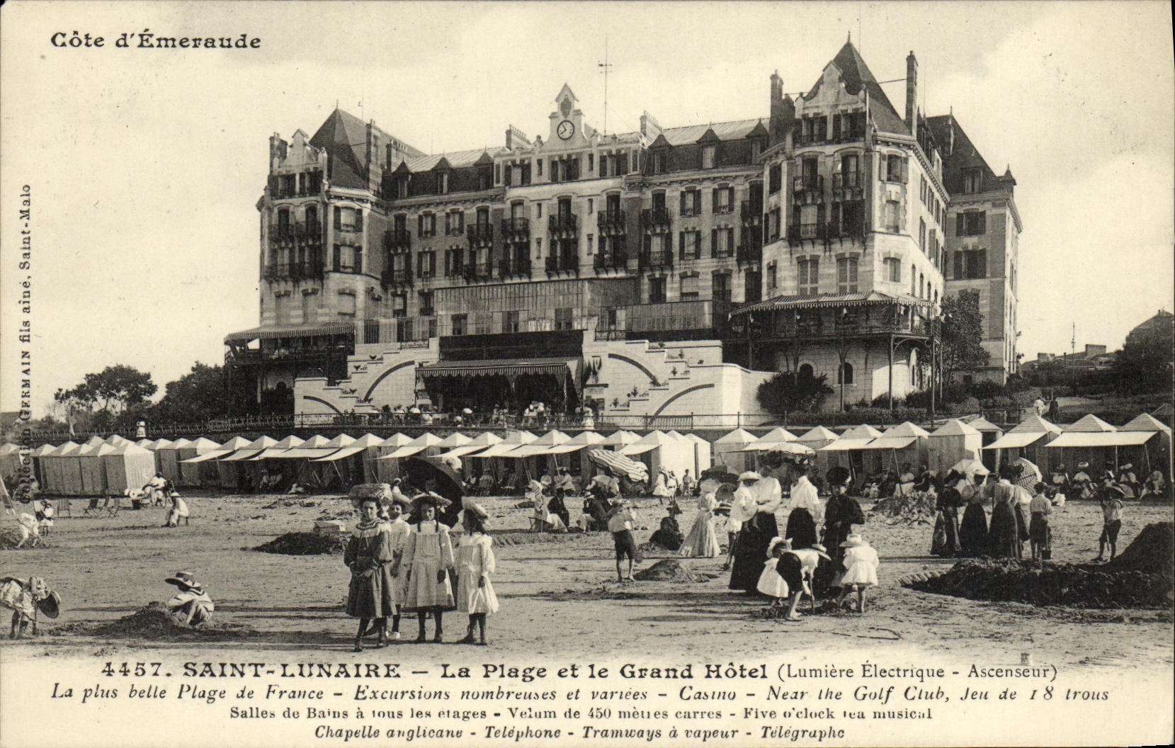 CPA Saint Lunaire La Plage et le Grand Hotel