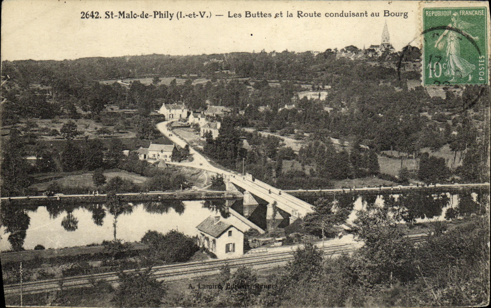 POSTAL Holy Malo de Phily Hillocks y el camino de la VENDIMIA que lleva a la ciudad