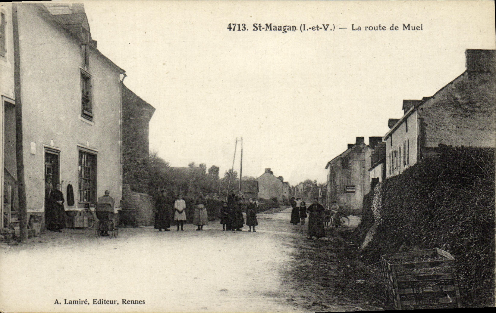 CPA Saint Maugan La route de Muel