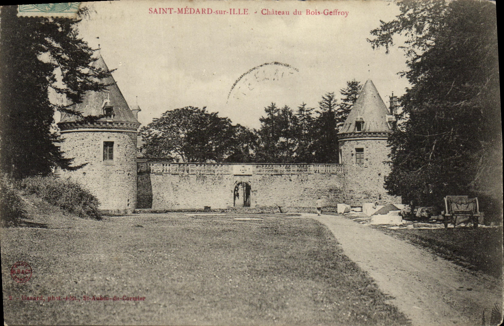 POSTAL Medard santo de la VENDIMIA en el castillo del llle de la madera de Geffroy