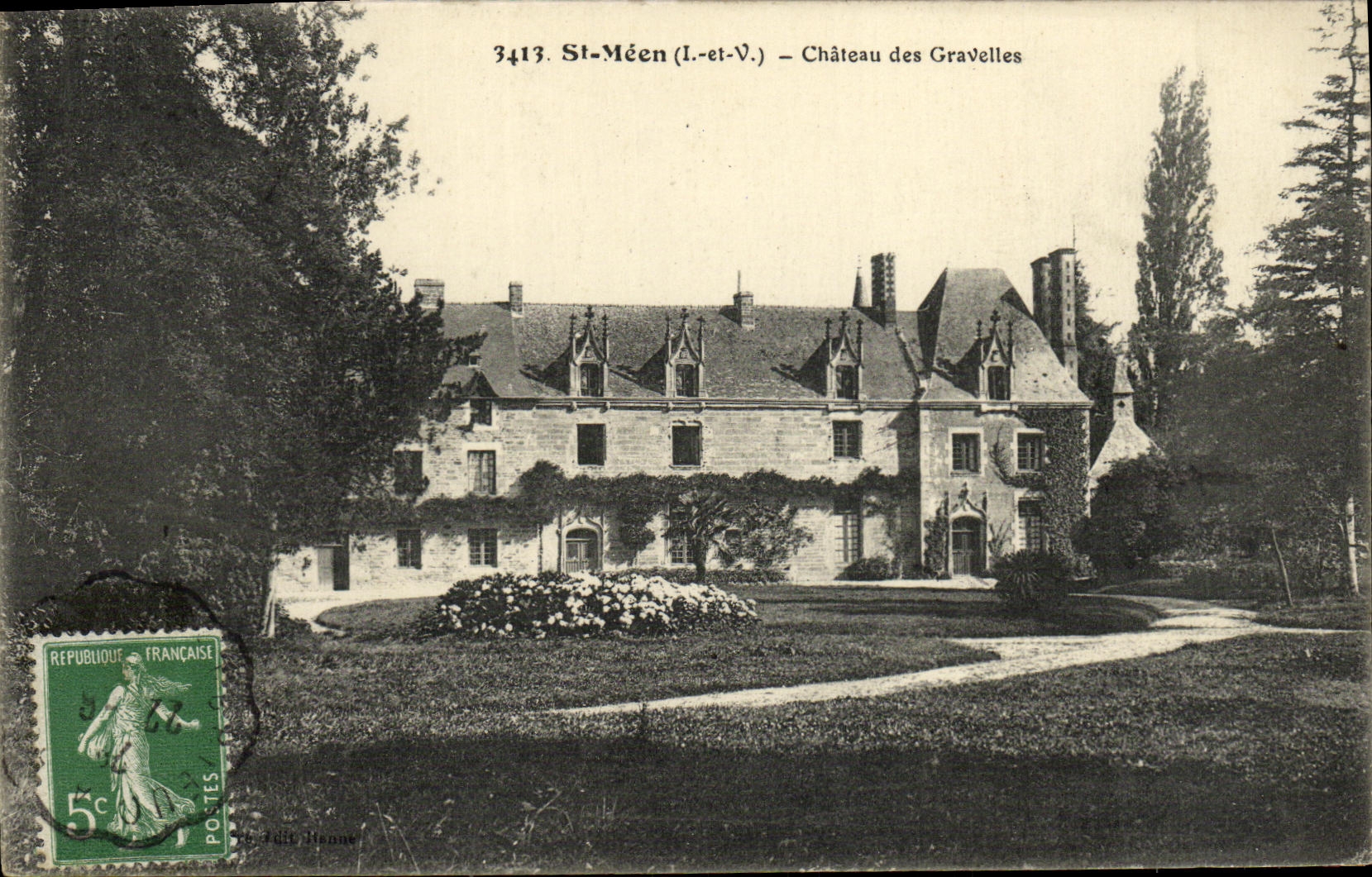 Castillo del St Meen de la POSTAL de la VENDIMIA de las gravas