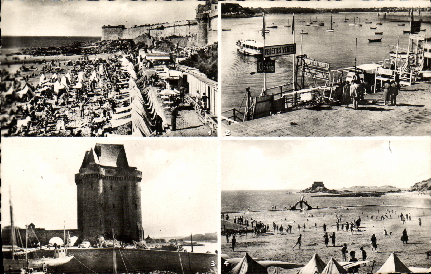 POSTAL MODERNA la playa santa santa de Servan Malo de la buena ayuda y la etapa de aterrizaje de Bidouane de la torre de las motoras de alta velocidad para el dinard dan vuelta a solidor