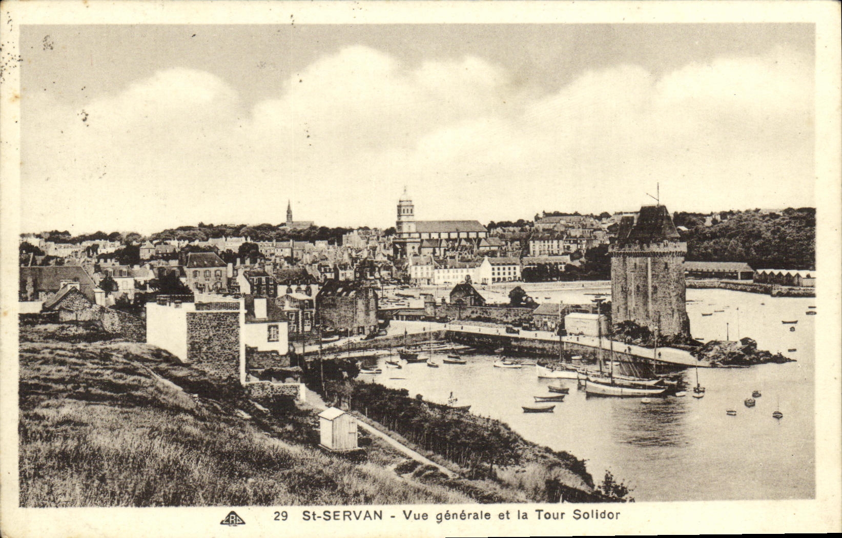 VINTAGE POSTCARD St Servan View and the Solidor Tower