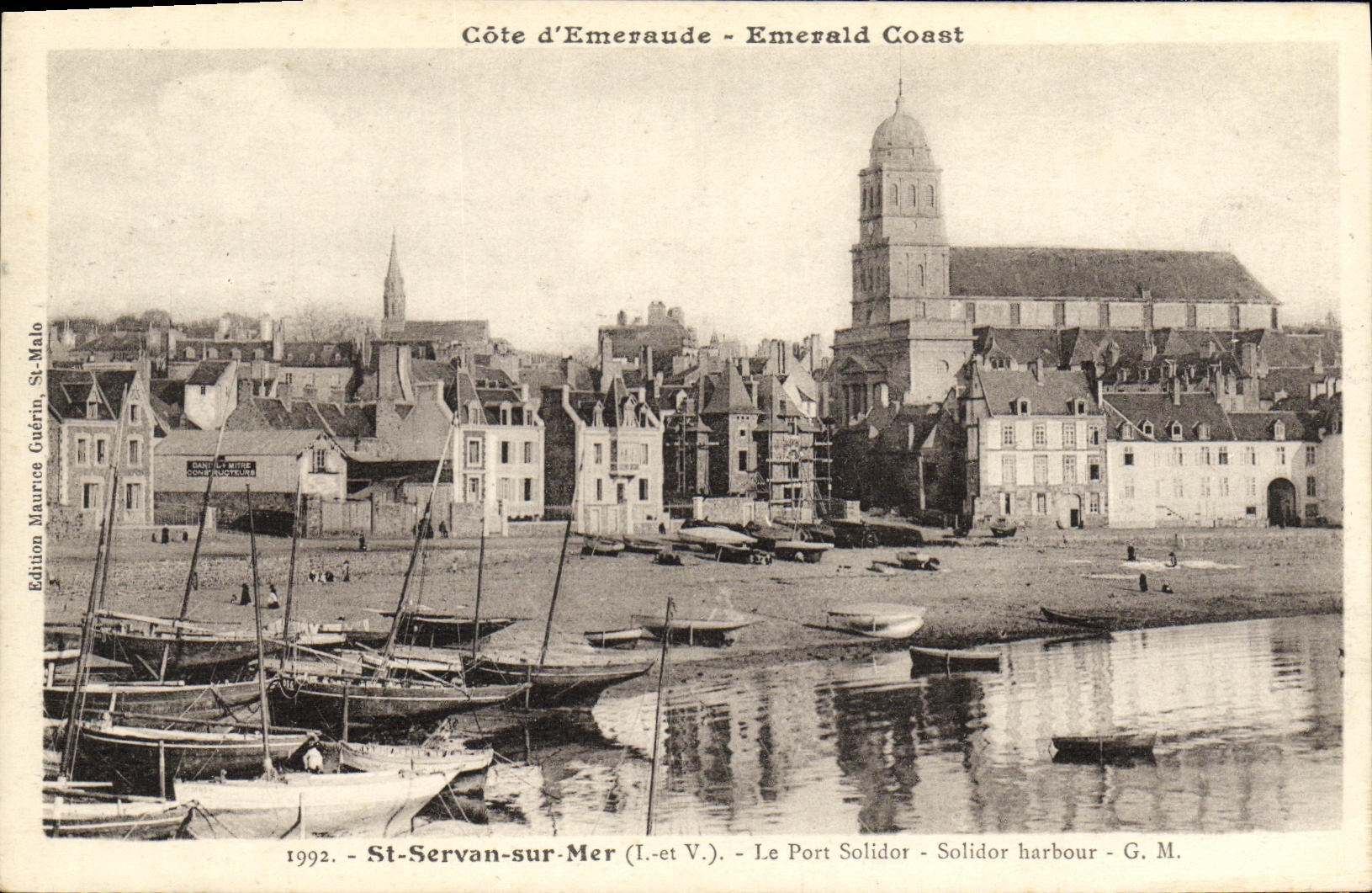 St Servan de la POSTAL de la VENDIMIA en el mar los barcos portuarios de Solidor