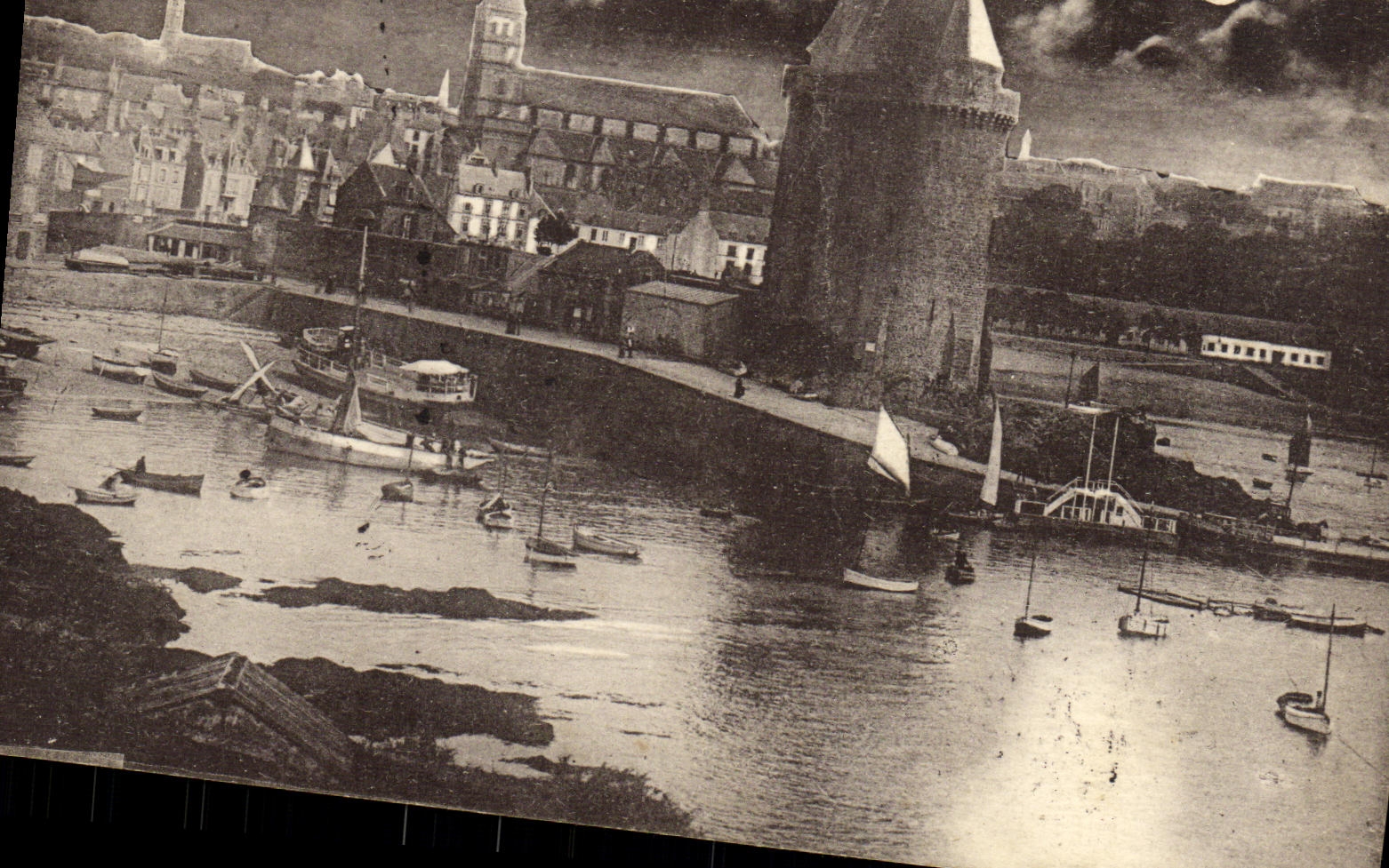 CPA Saint Servan sur Mer Le Port au Clair de Lune