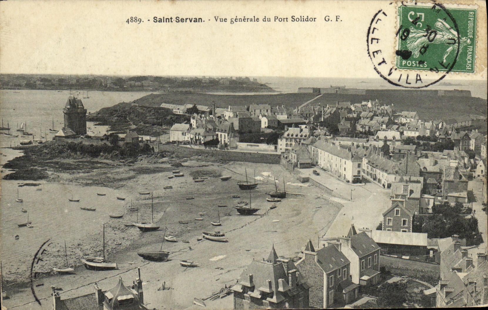 Opinion santa de Servan de la POSTAL de la VENDIMIA del puerto de Solidor