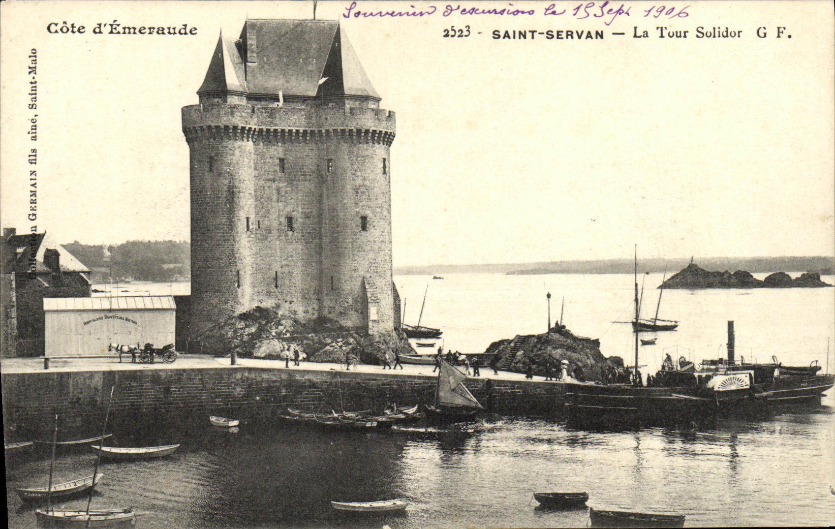 CPA Saint Servan La Tour Solidor Bateau