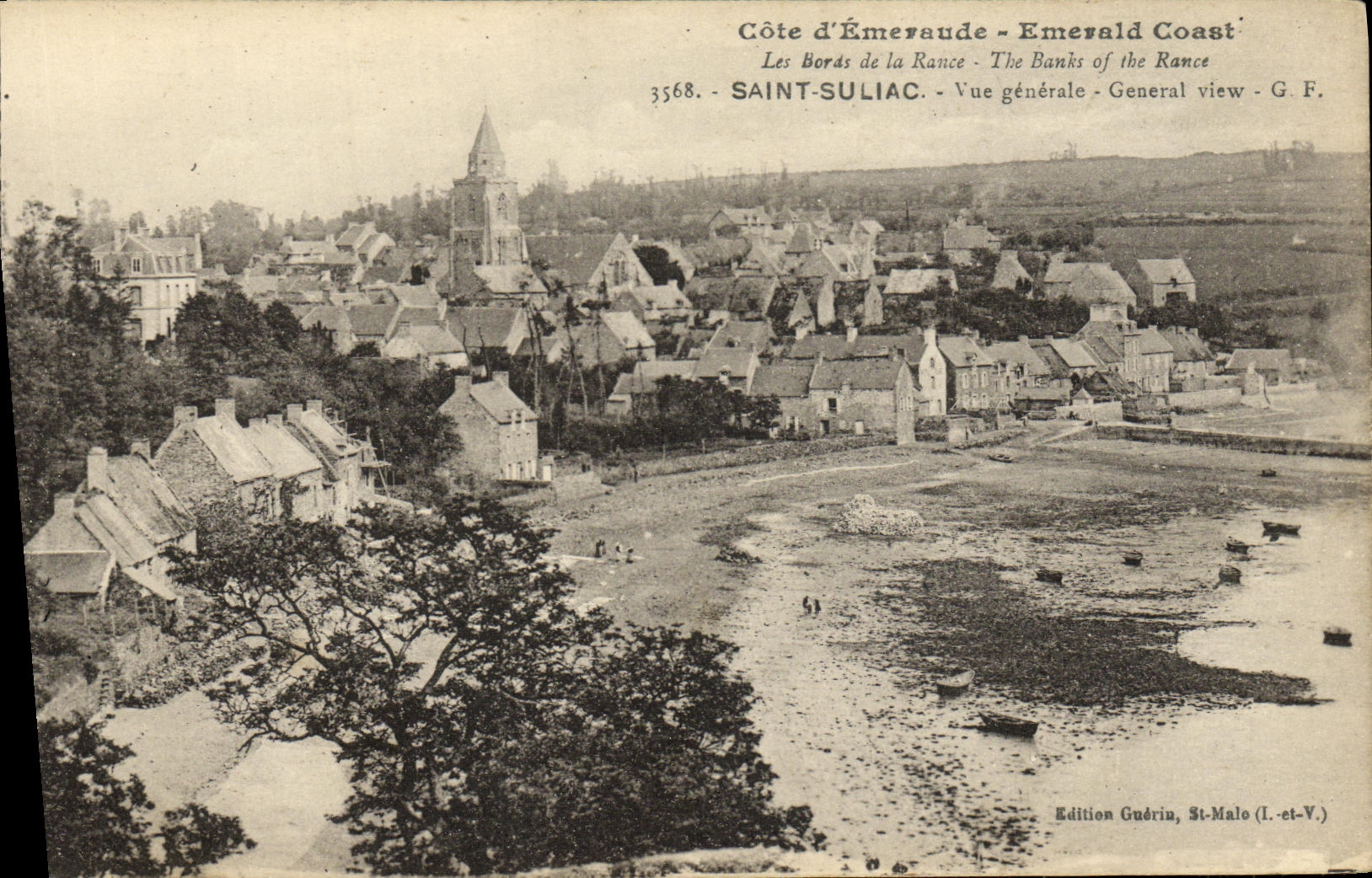 CPA Saint Suliac Vue generale Eglise et clocher 