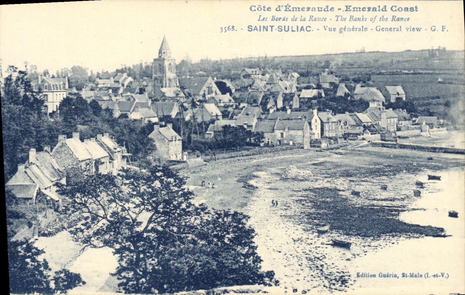 CPA Saint Suliac Vue generale Eglise et clocher 