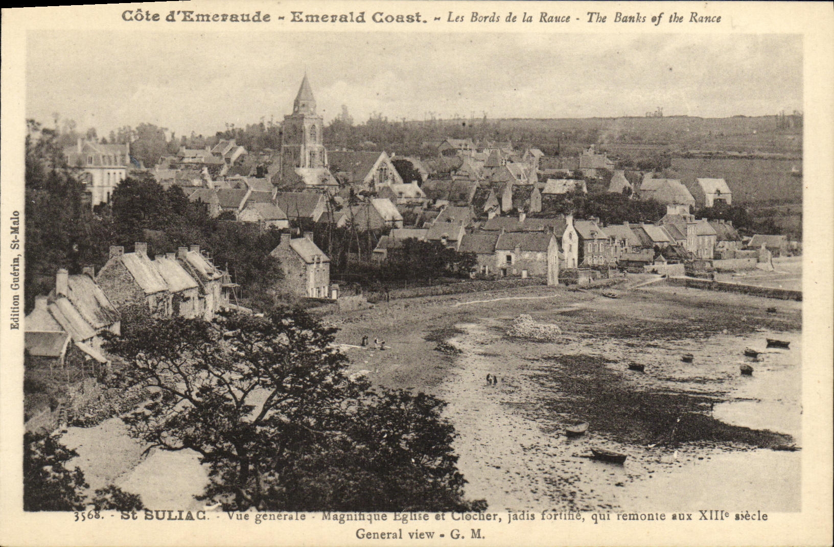 CPA Saint Suliac Vue generale Eglise et clocher