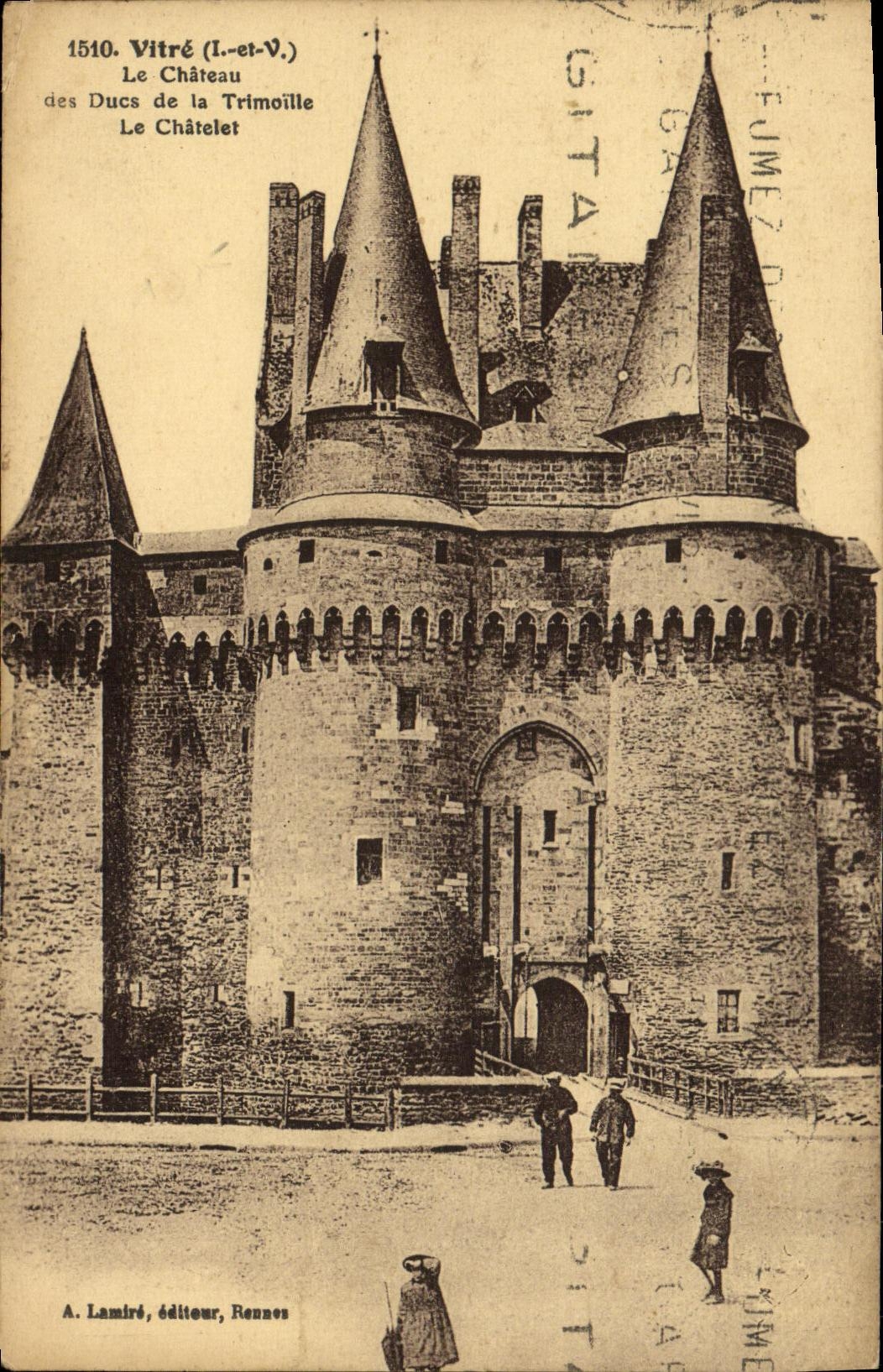 VINTAGE POSTCARD Pane the Castle Of the Dukes of Trimoille Chatelet