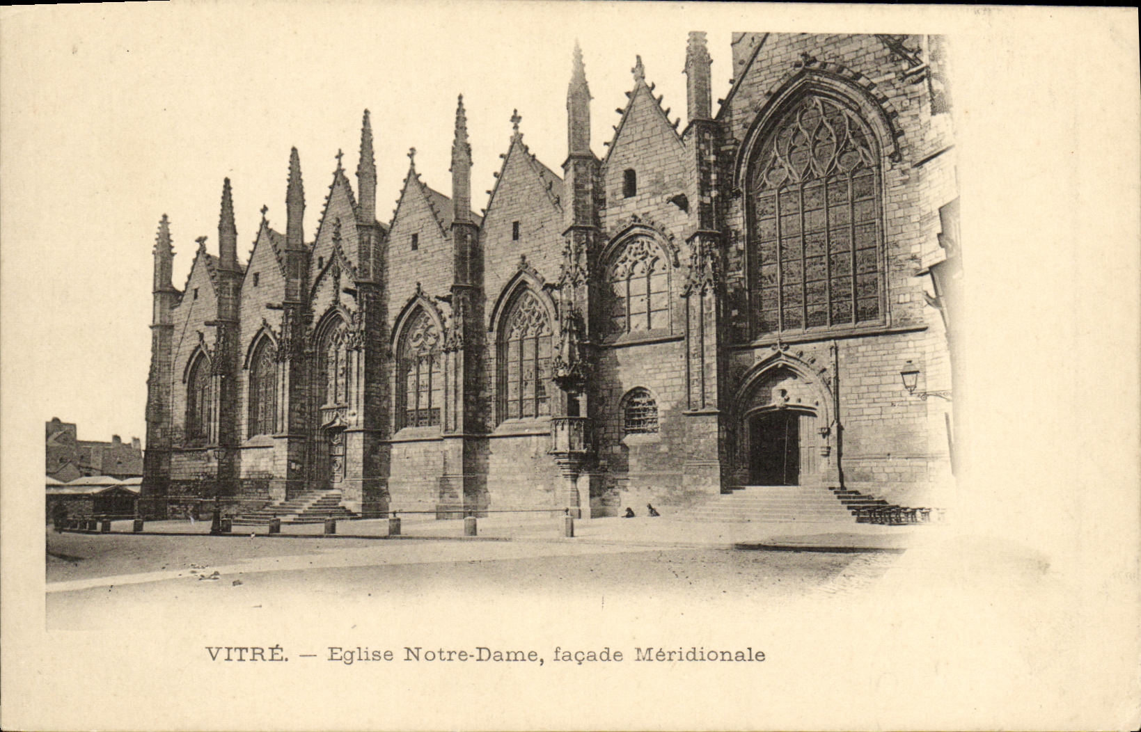 VINTAGE POSTCARD Pane church Notre Dame Southernmost Frontage