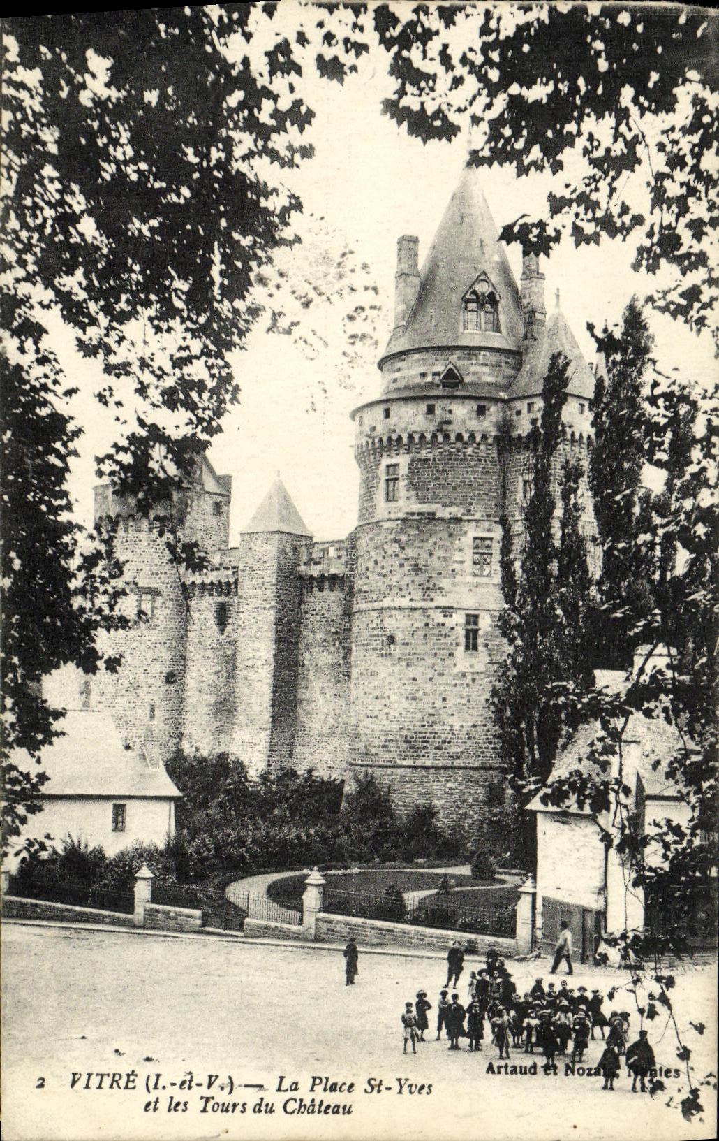 Cristal de la POSTAL de la VENDIMIA el St Yves y viajes del lugar de los ninos del castillo