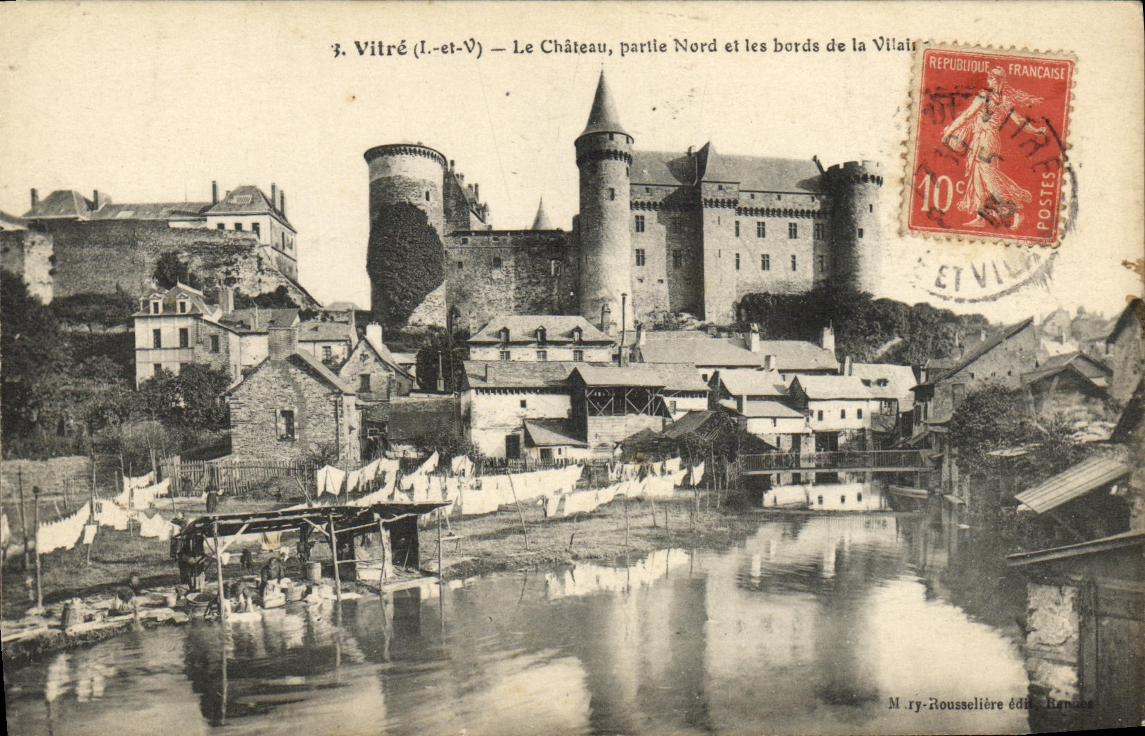 Cristal de la POSTAL de la VENDIMIA que el castillo norteno salio y que afila desagradable de los campos de la lavanda de la lavanderia automatica