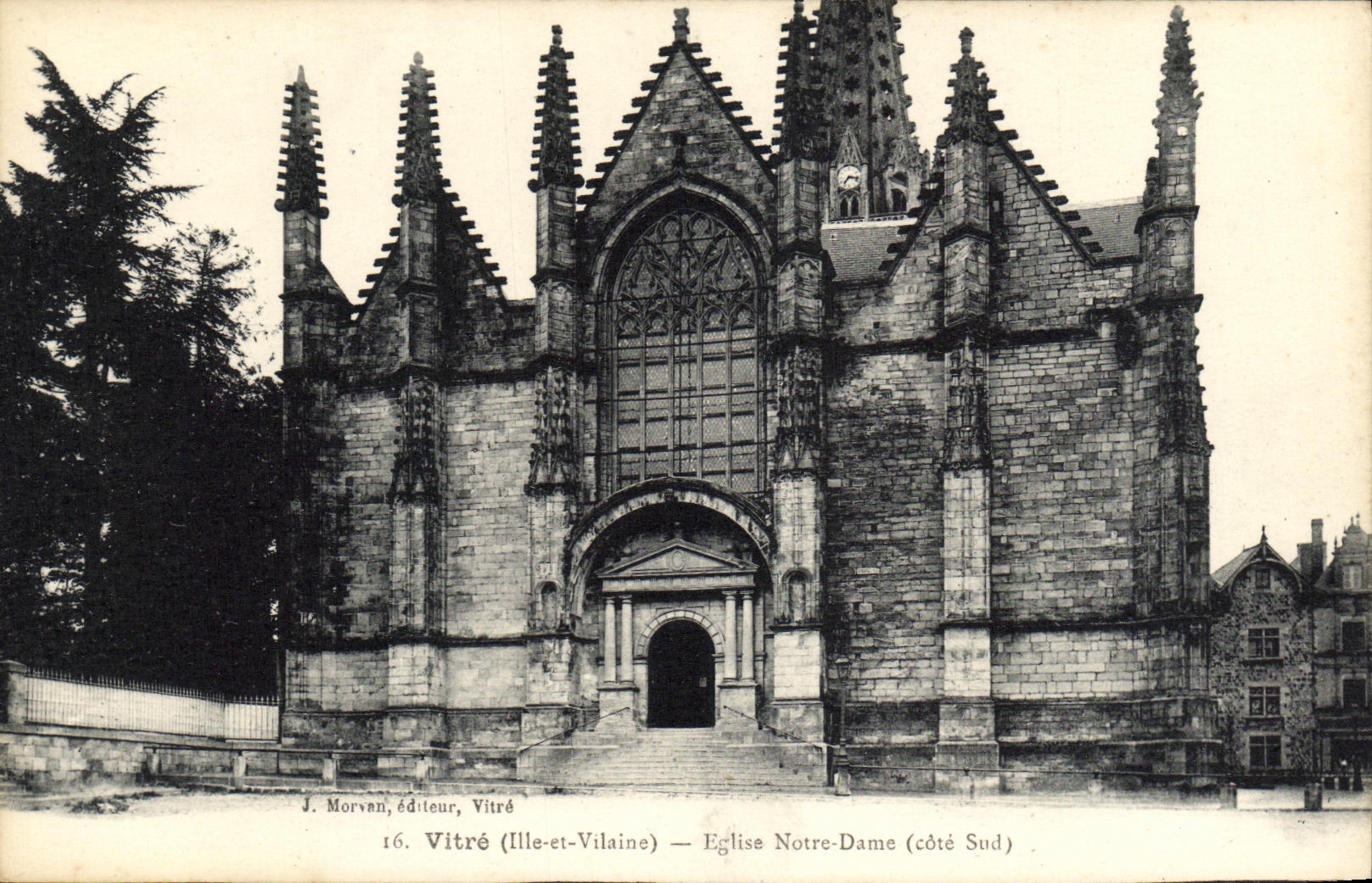Pieza meridional de Notre Dame de la iglesia del cristal de la POSTAL de la VENDIMIA