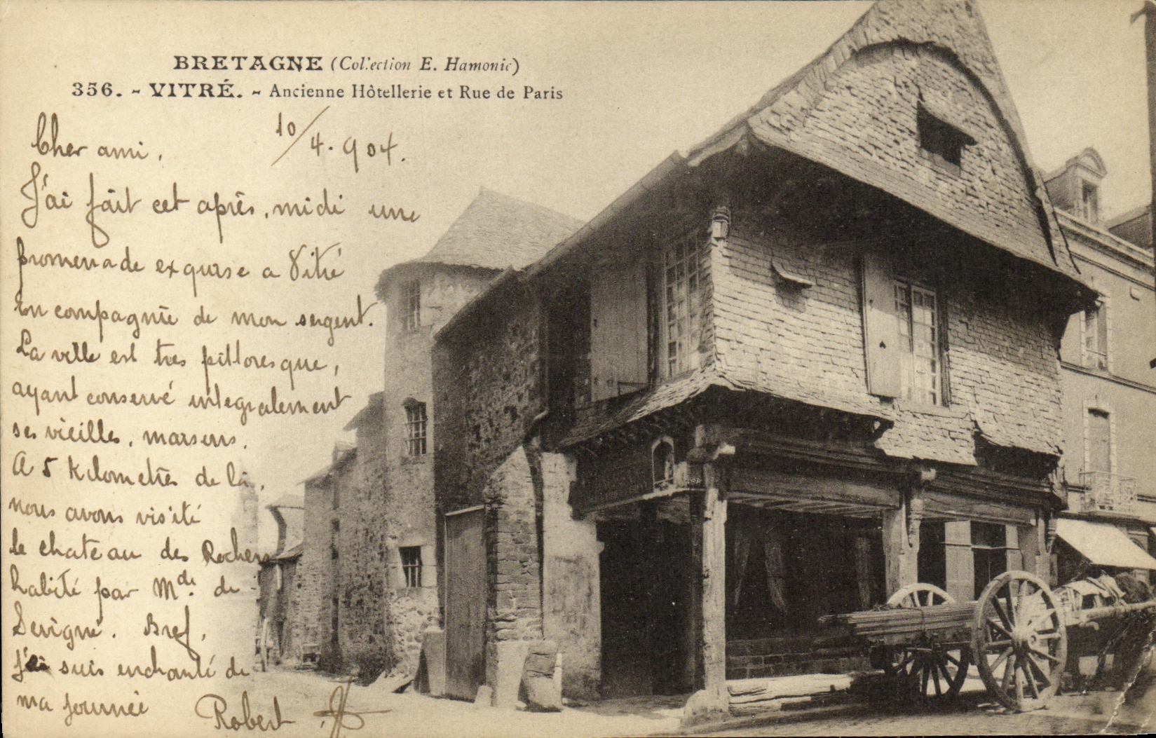 CPA Vitre Ancienne hotellerie et rue de Paris 