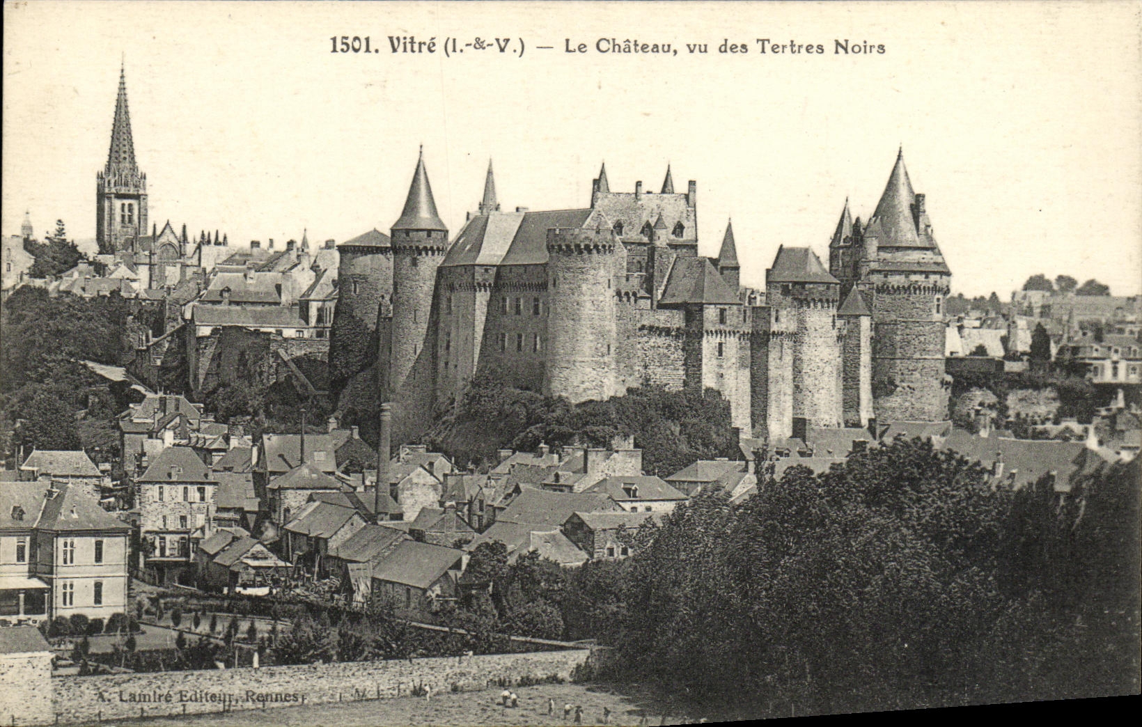 Cristal de la POSTAL de la VENDIMIA el castillo visto de los Hillocks negros