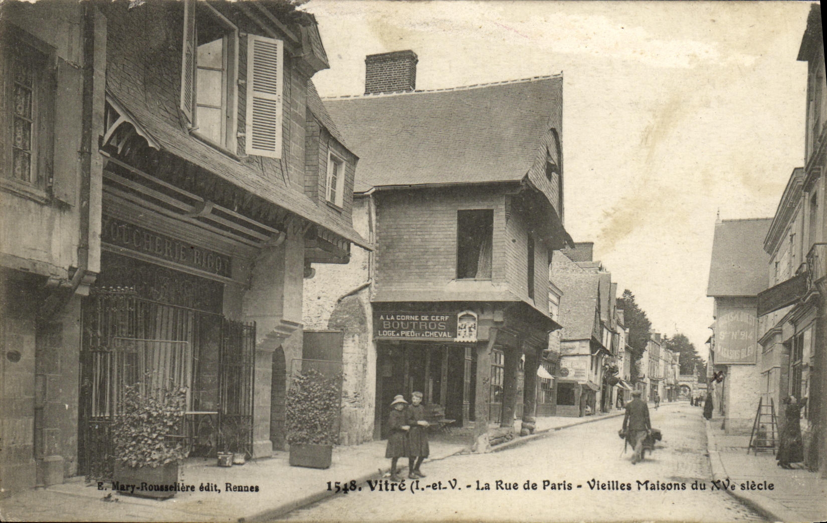 Cristal de la POSTAL de la VENDIMIA la calle de las casas de las mujeres mayores de Paris del decimo quintas al cuerno del macho de Boutros
