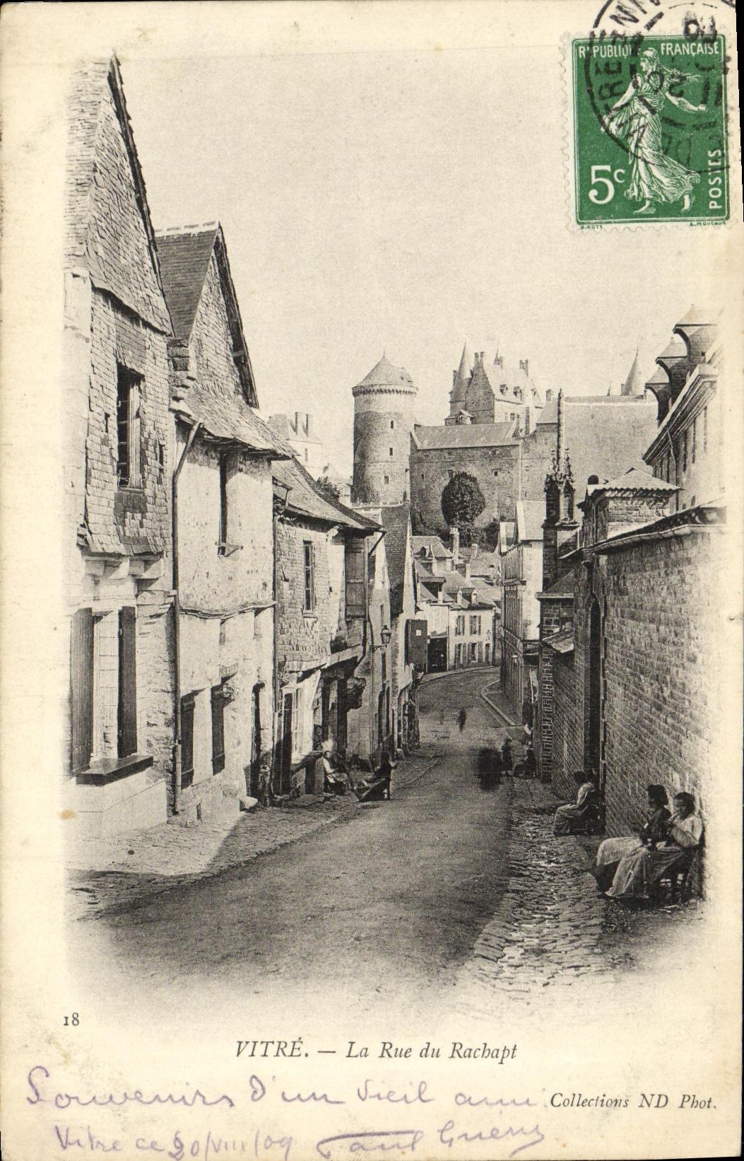 Cristal de la POSTAL de la VENDIMIA la calle del folklore de las mujeres de Rachapt