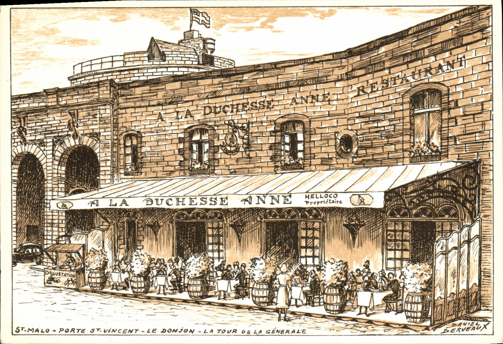 VINTAGE POSTCARD Saint Malo Places Restoring Chateaubriant at the Anne duchess