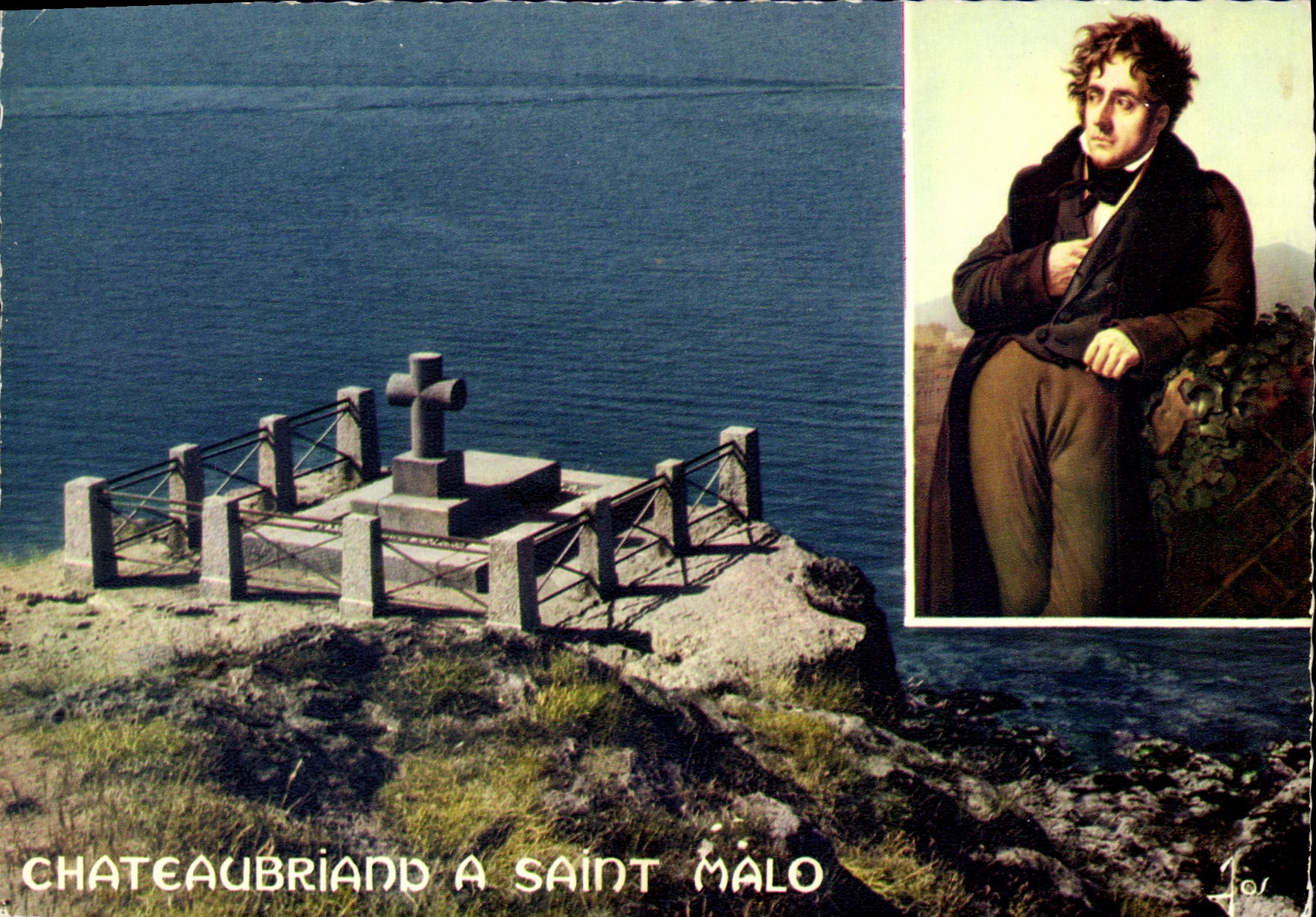 MODERN CARD Holy Malo Chateaubriant and its tomb on Large Be