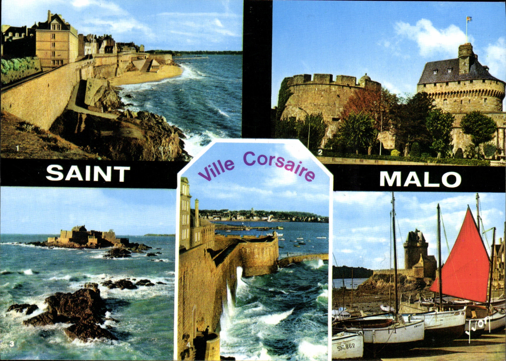 MODERN CARD Holy Malo walls the castle Escaped towards Dinard Turn solidor